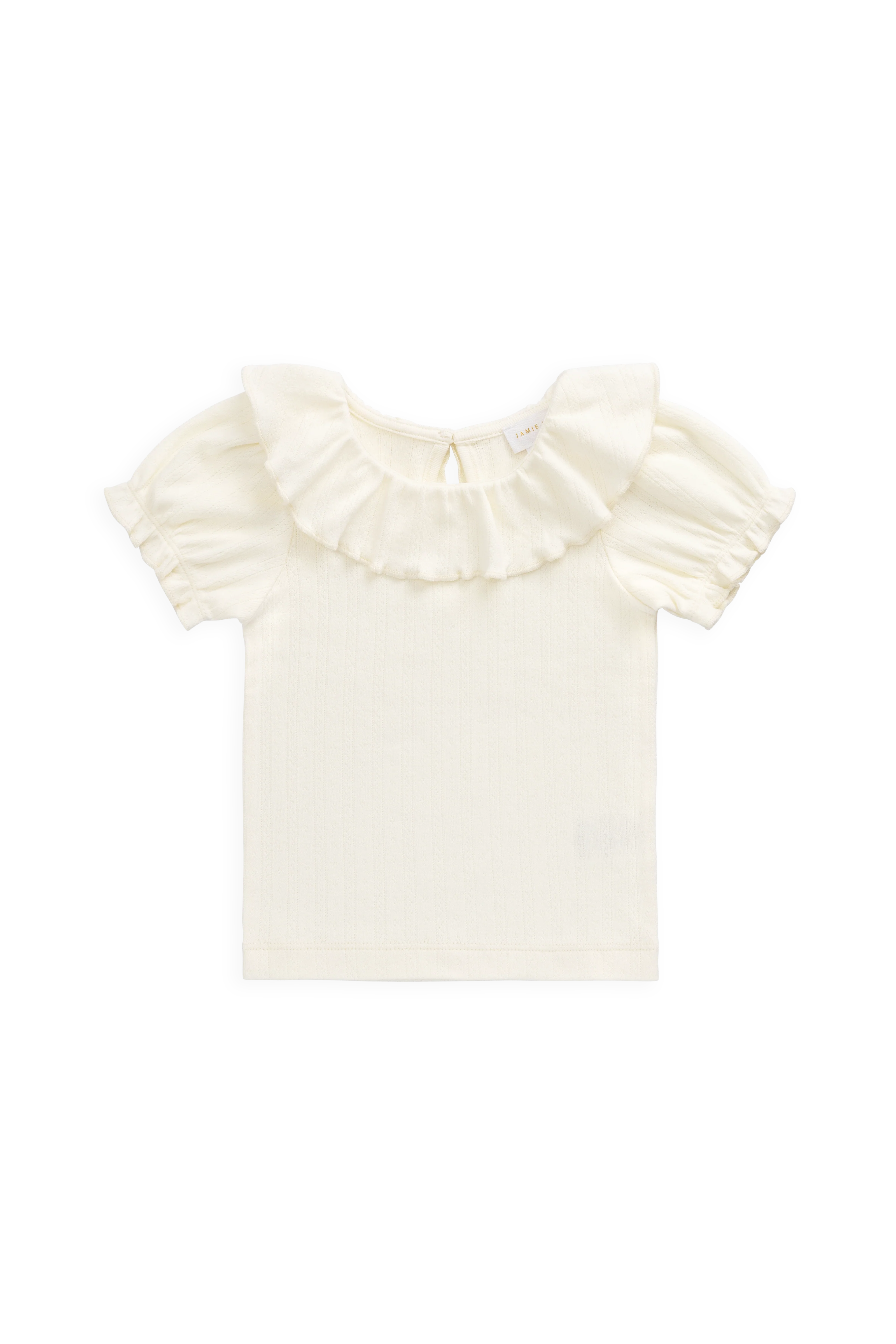 Organic Cotton Pointelle Marlene Top - Parchment - Image 2