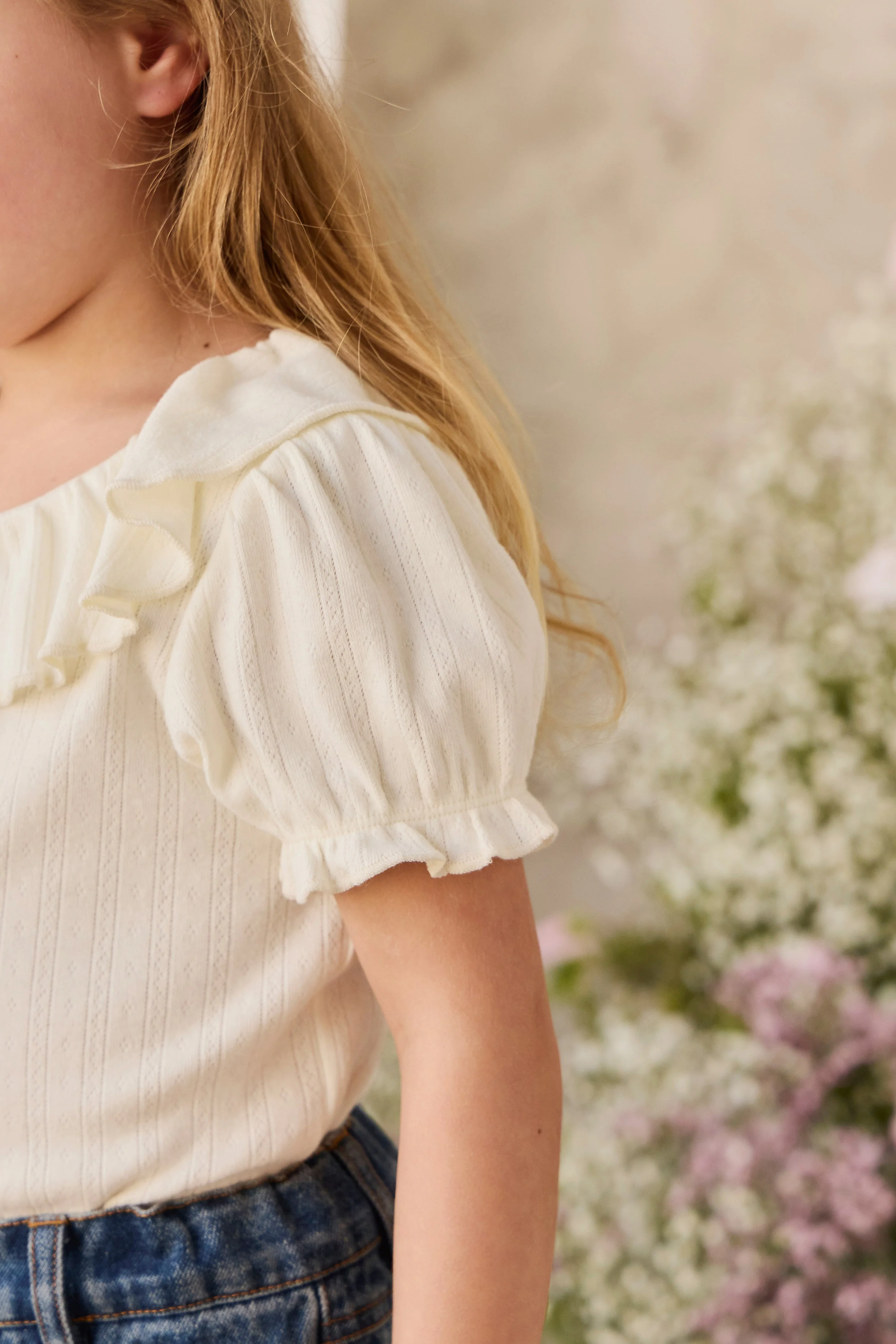 Organic Cotton Pointelle Marlene Top - Parchment - Image 5