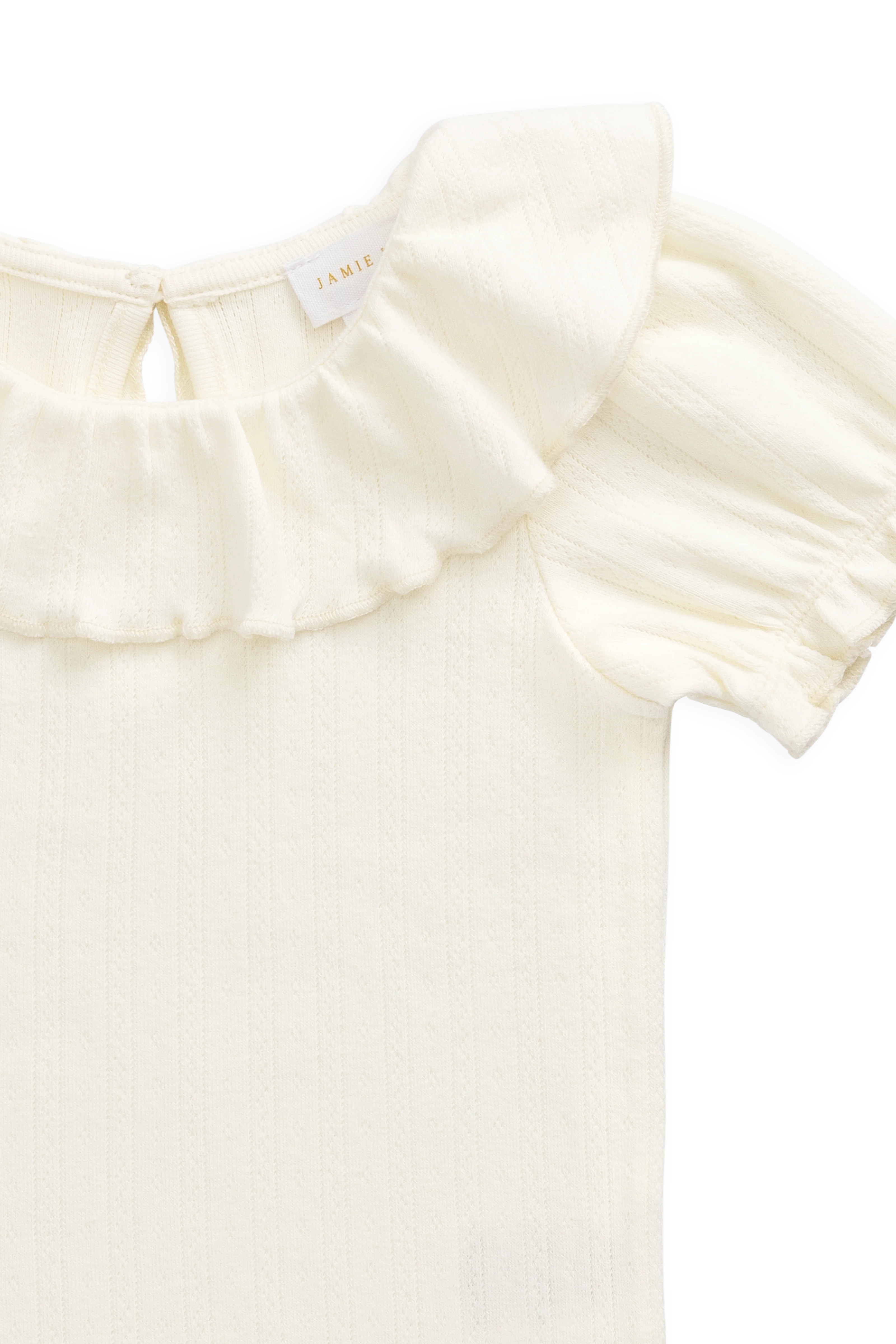 Organic Cotton Pointelle Marlene Top - Parchment - Image 7