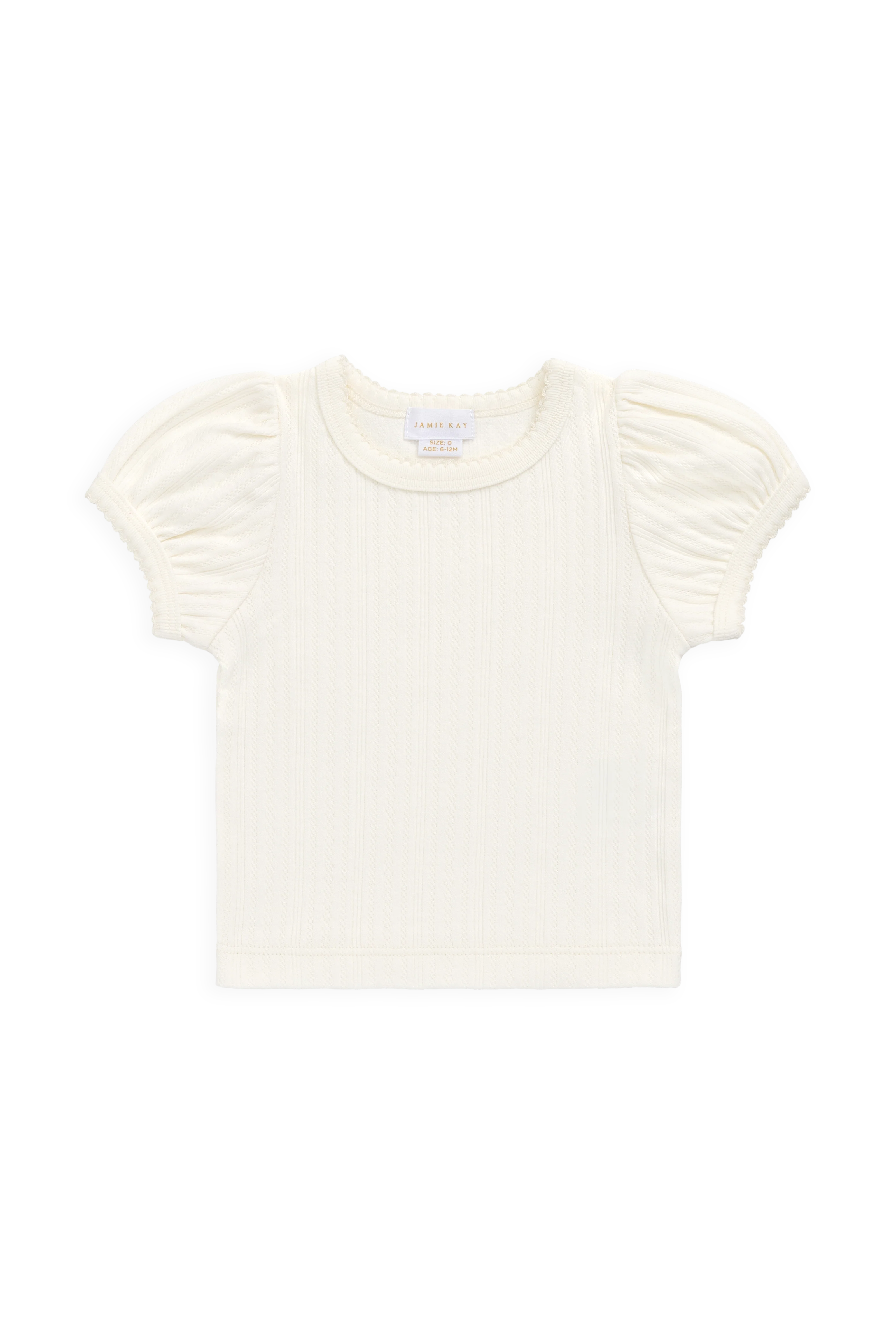 Organic Cotton Pointelle Rhea Top - Parchment - Image 2