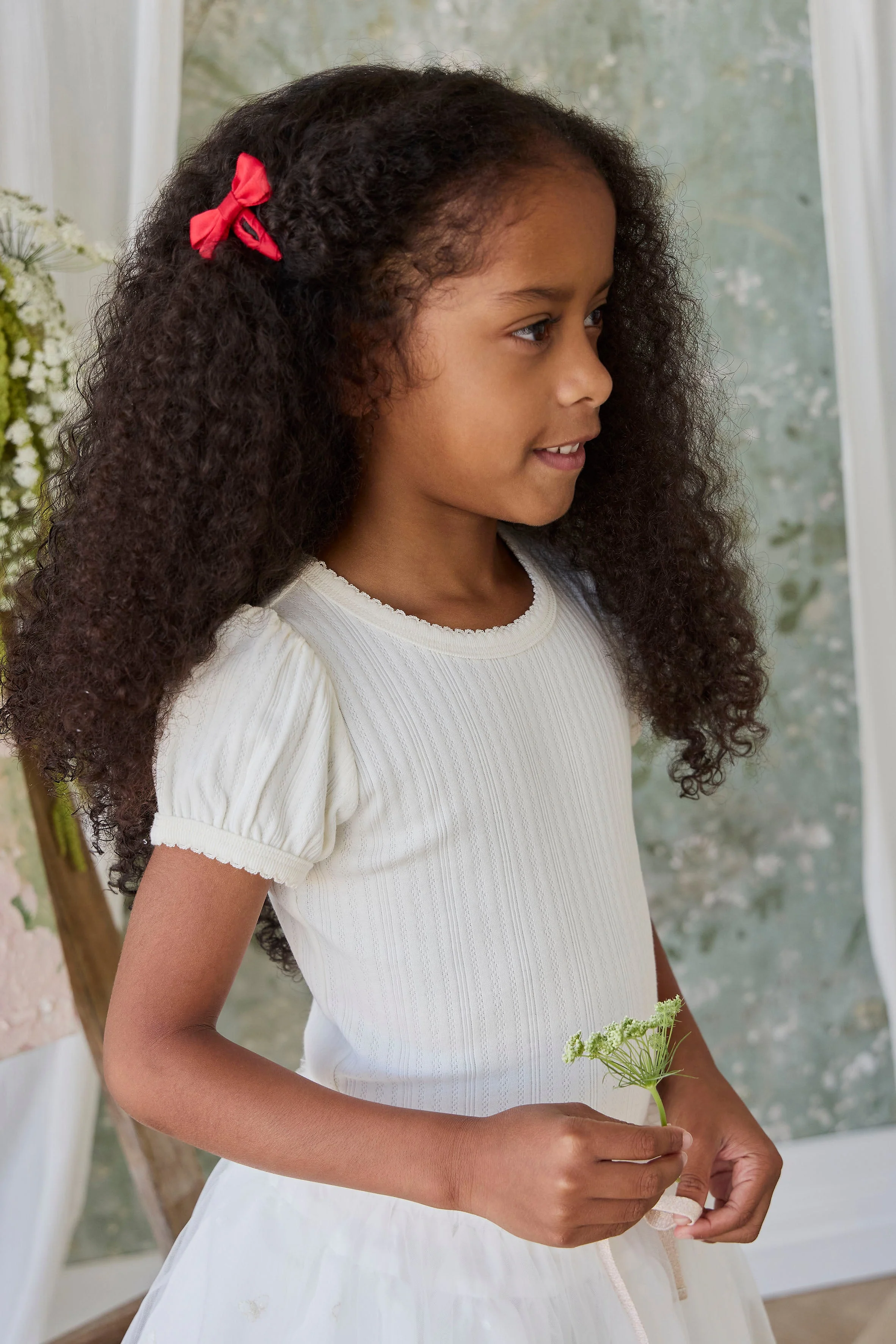 Organic Cotton Pointelle Rhea Top - Parchment - Image 3