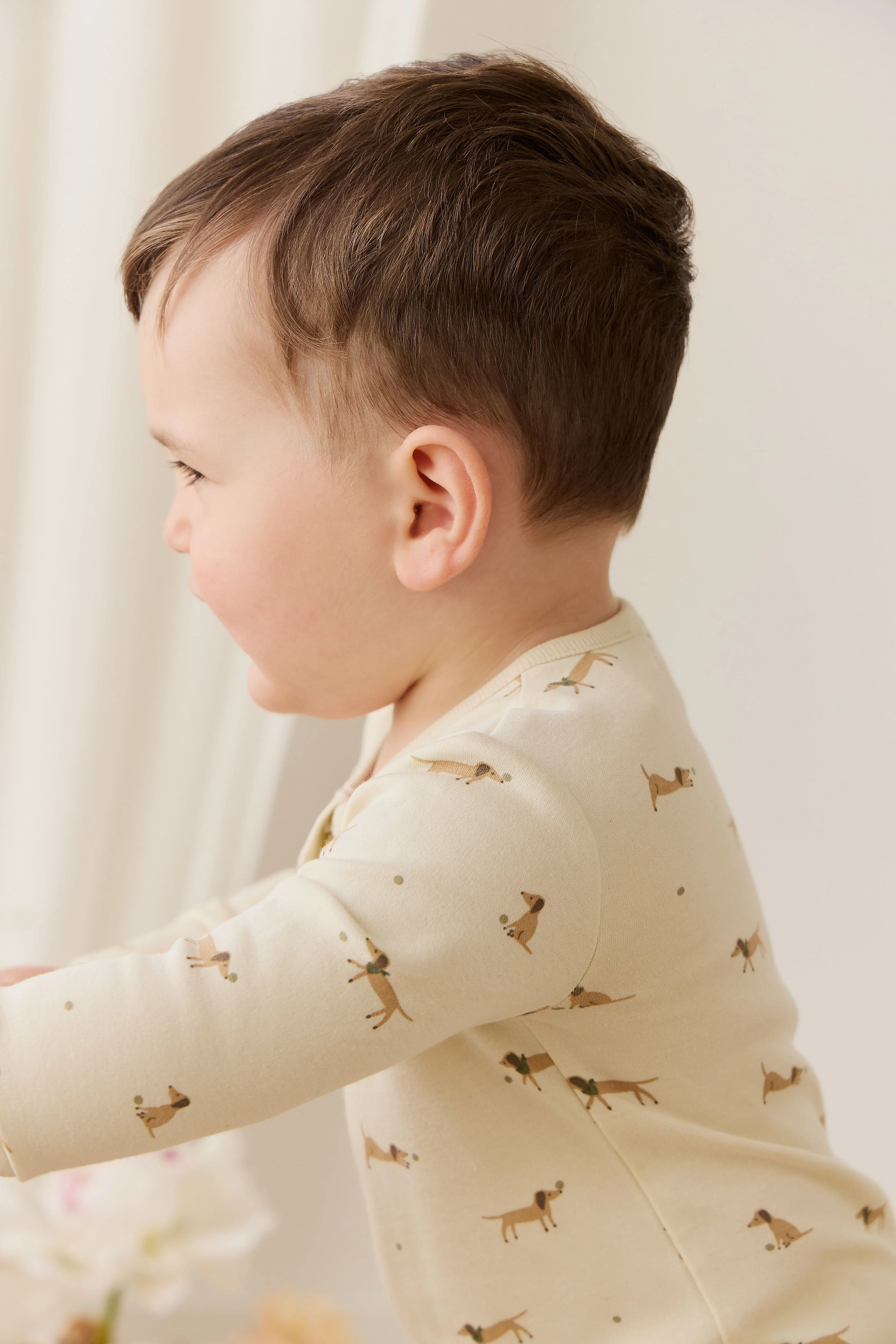 Organic Cotton Reese Zip Onepiece - Play Ball Cassava - Image 4