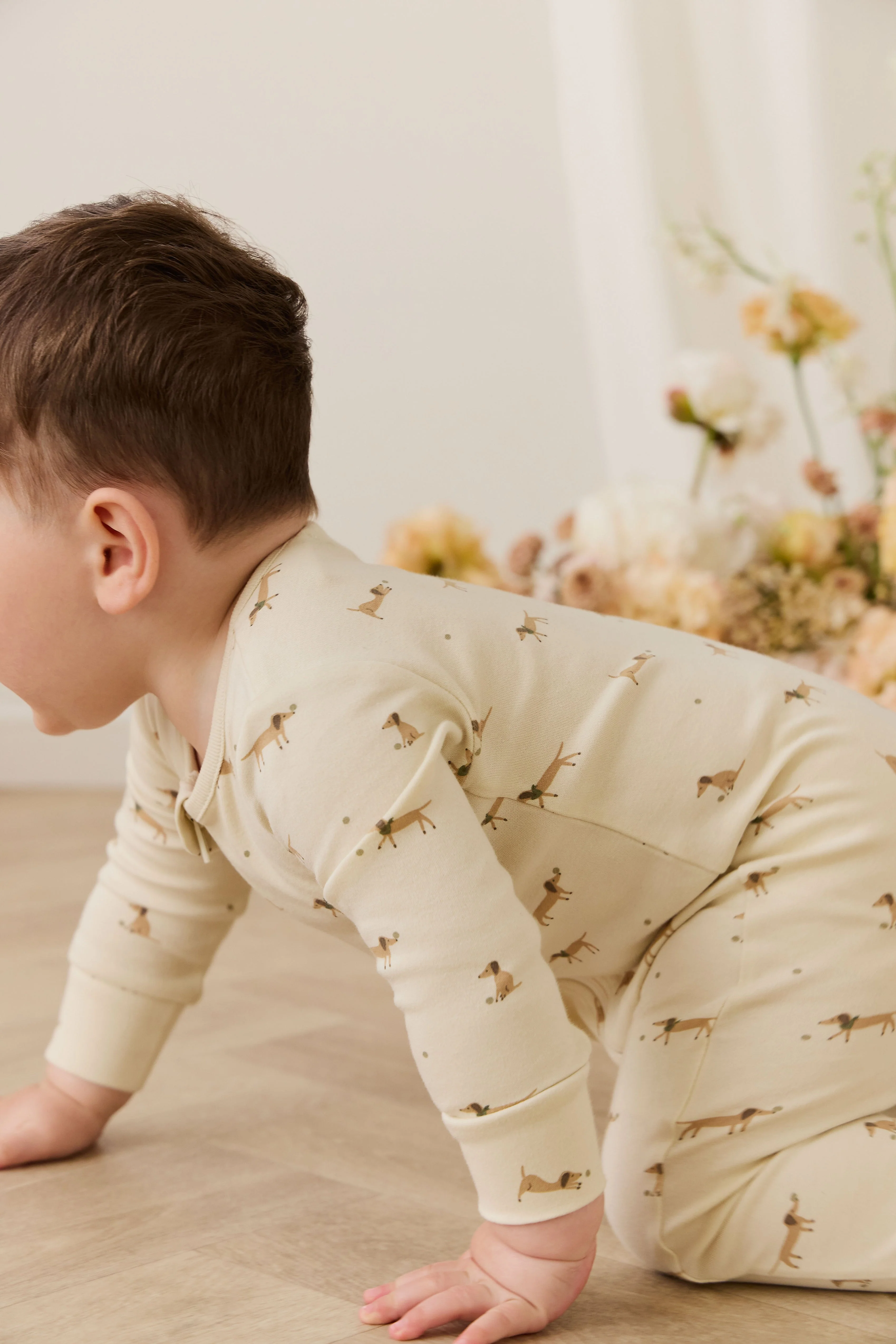 Organic Cotton Reese Zip Onepiece - Play Ball Cassava - Image 5
