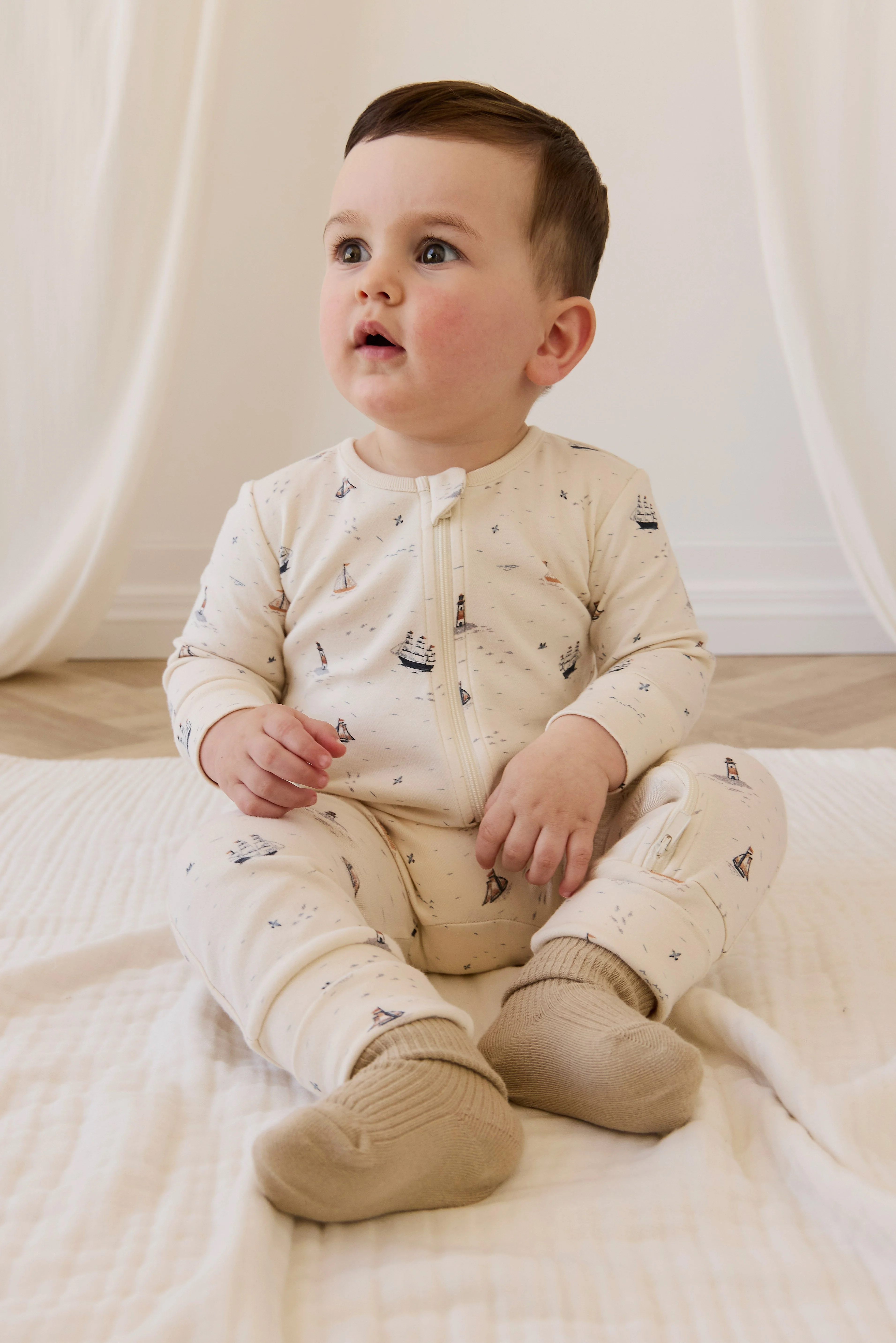 Organic Cotton Reese Zip Onepiece-Sailing Day - Image 4