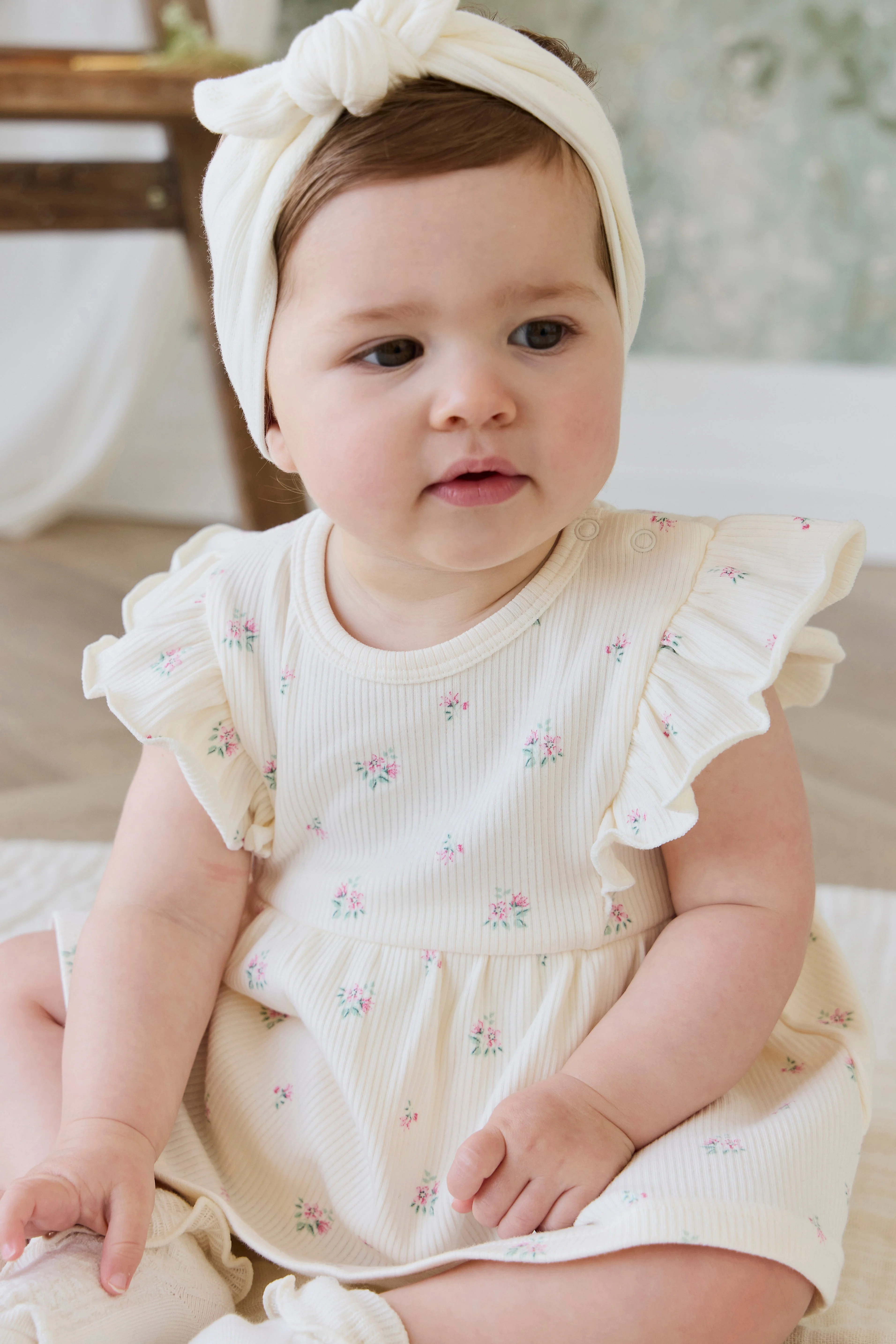 Organic Cotton Rib Elianna Playsuit - Emma Whisper - Image 4
