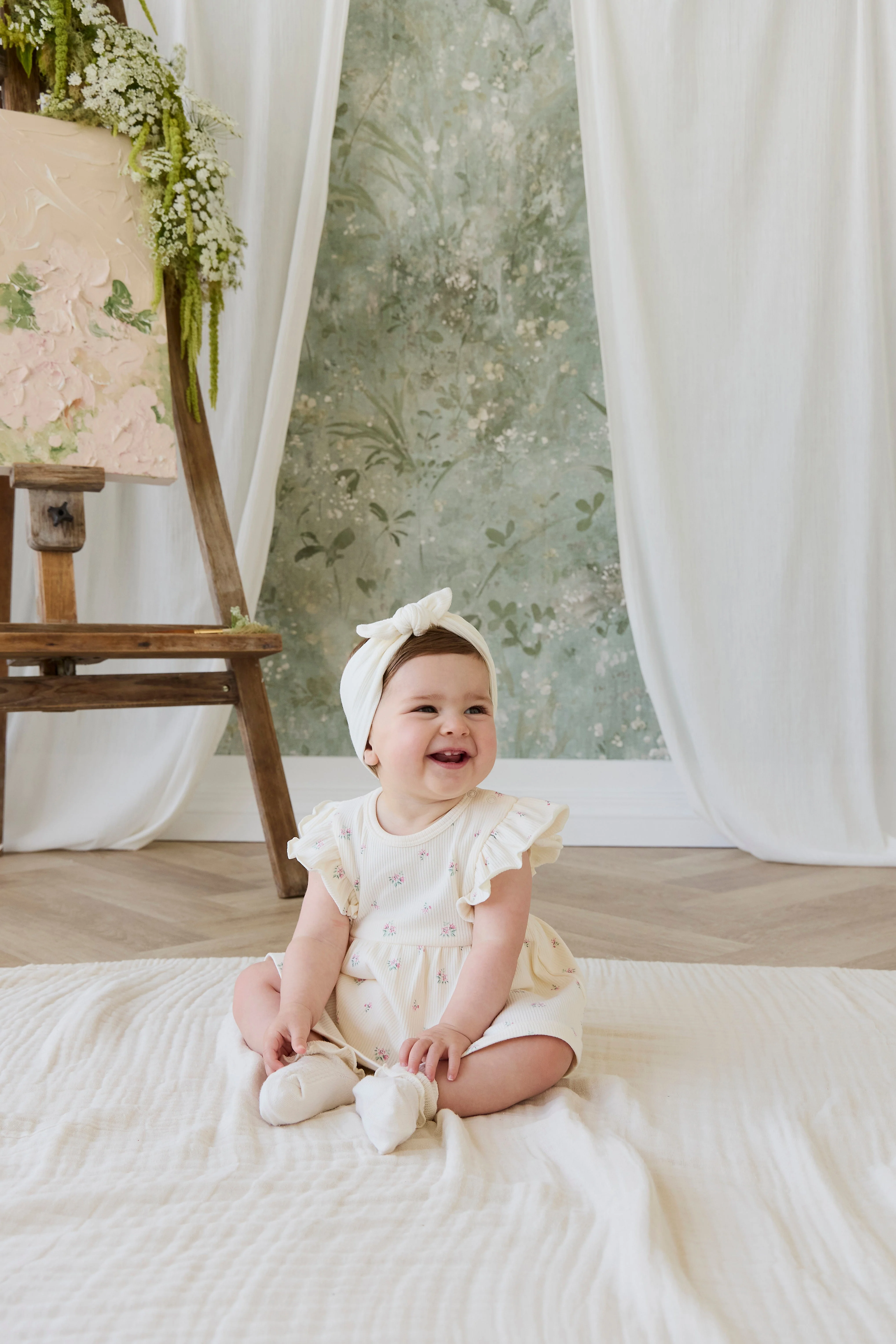 Organic Cotton Rib Elianna Playsuit - Emma Whisper - Image 6