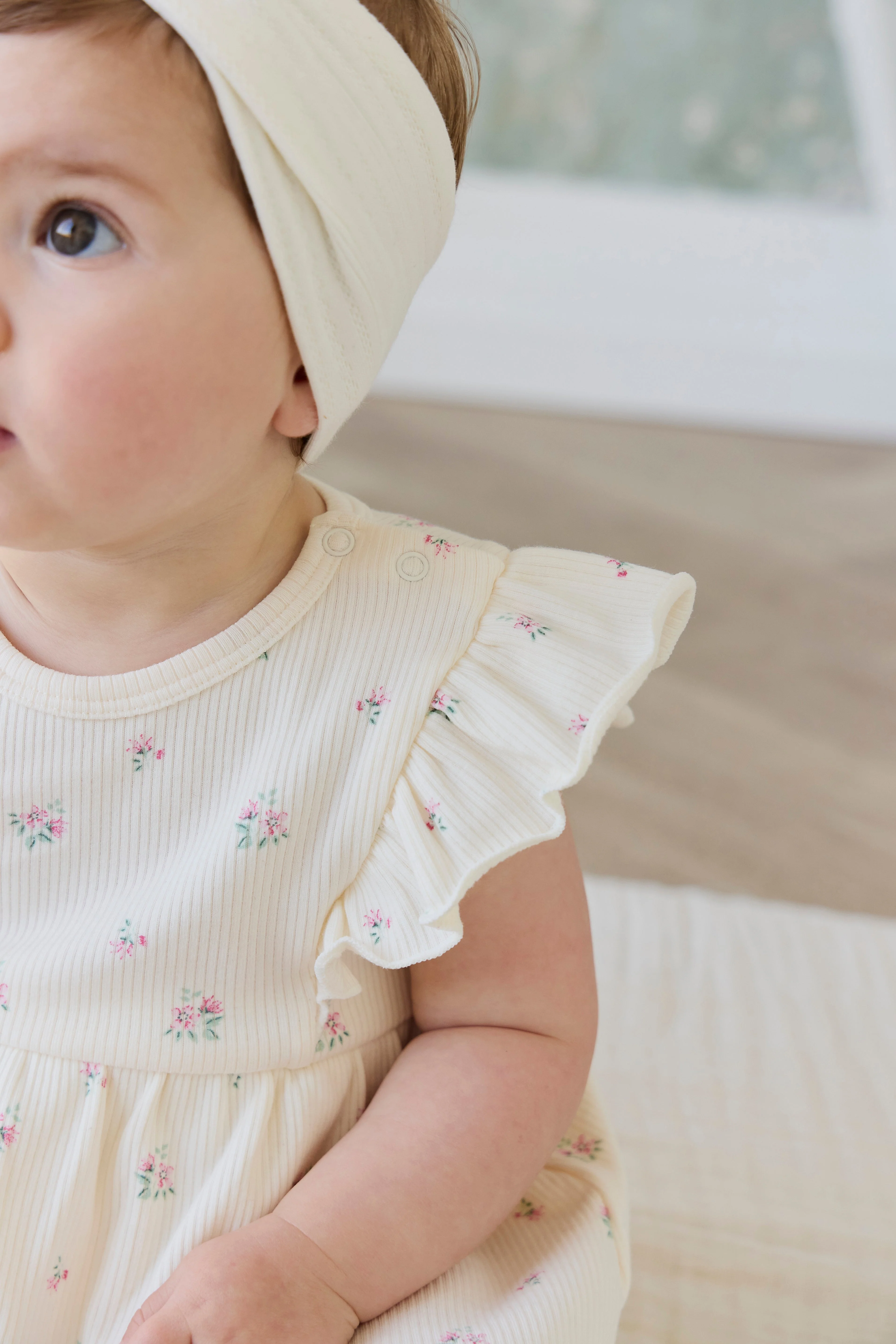Organic Cotton Rib Elianna Playsuit - Emma Whisper - Image 7