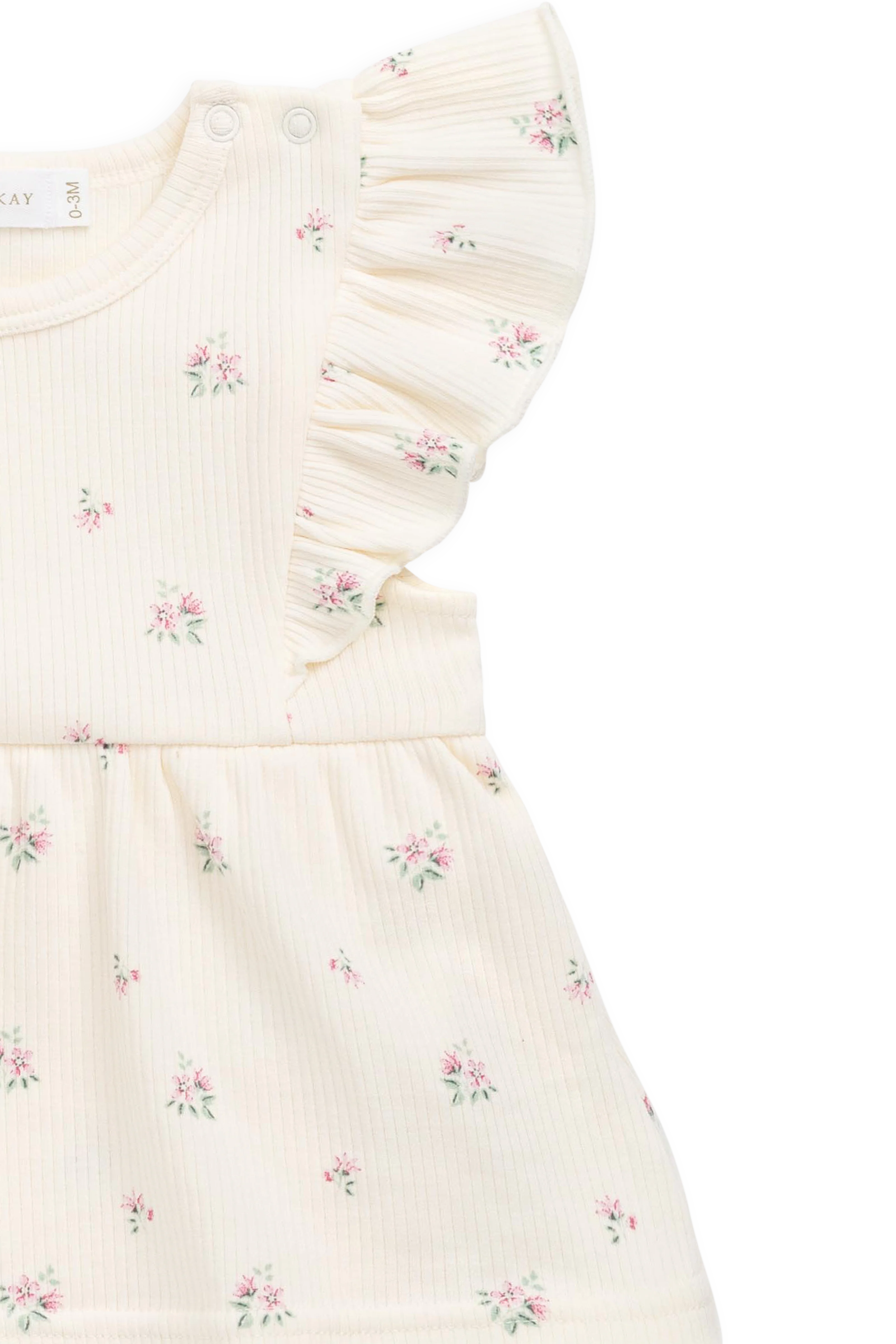 Organic Cotton Rib Elianna Playsuit - Emma Whisper - Image 9