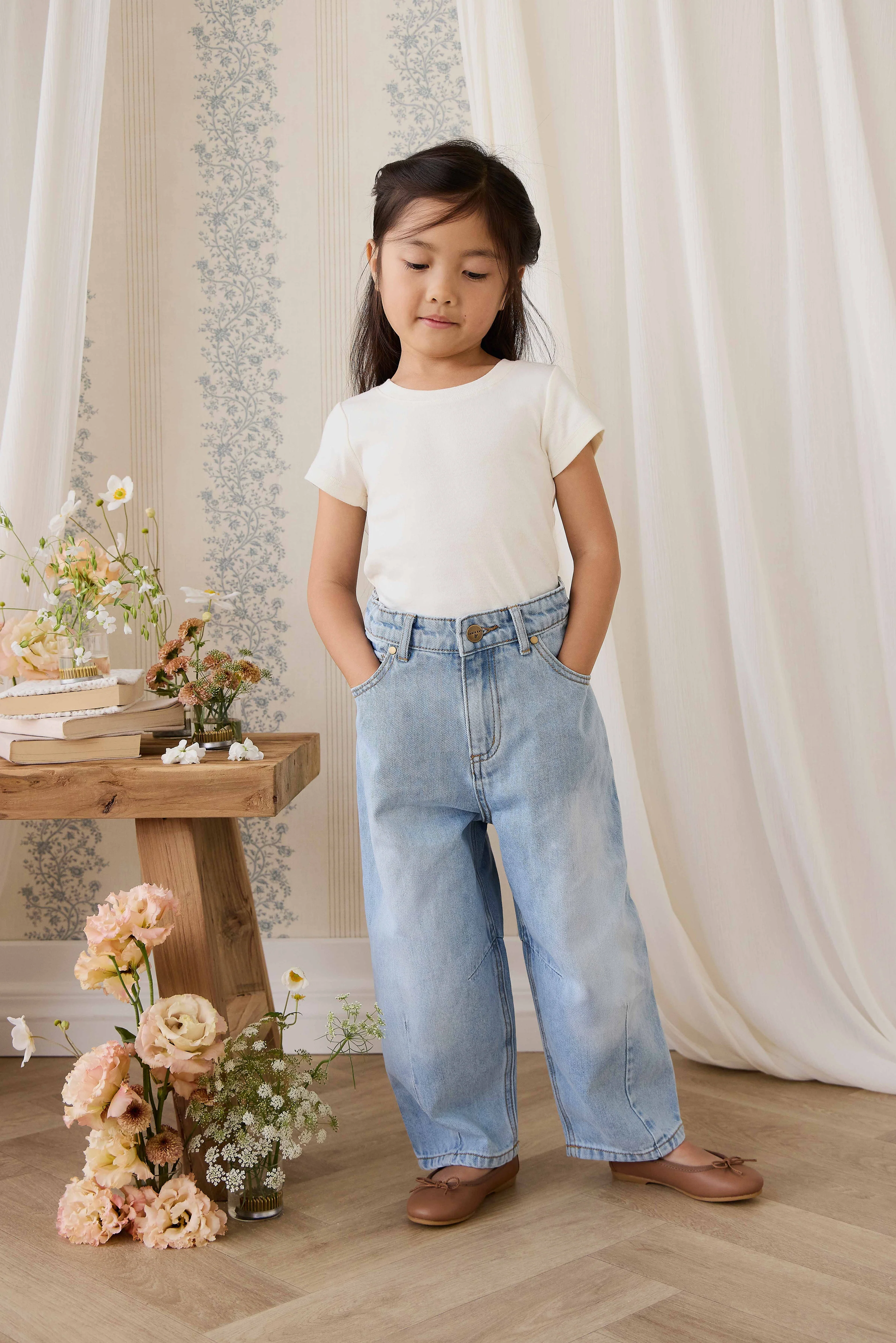 Organic Cotton Rib Helene Tee - Parchment - Image 3