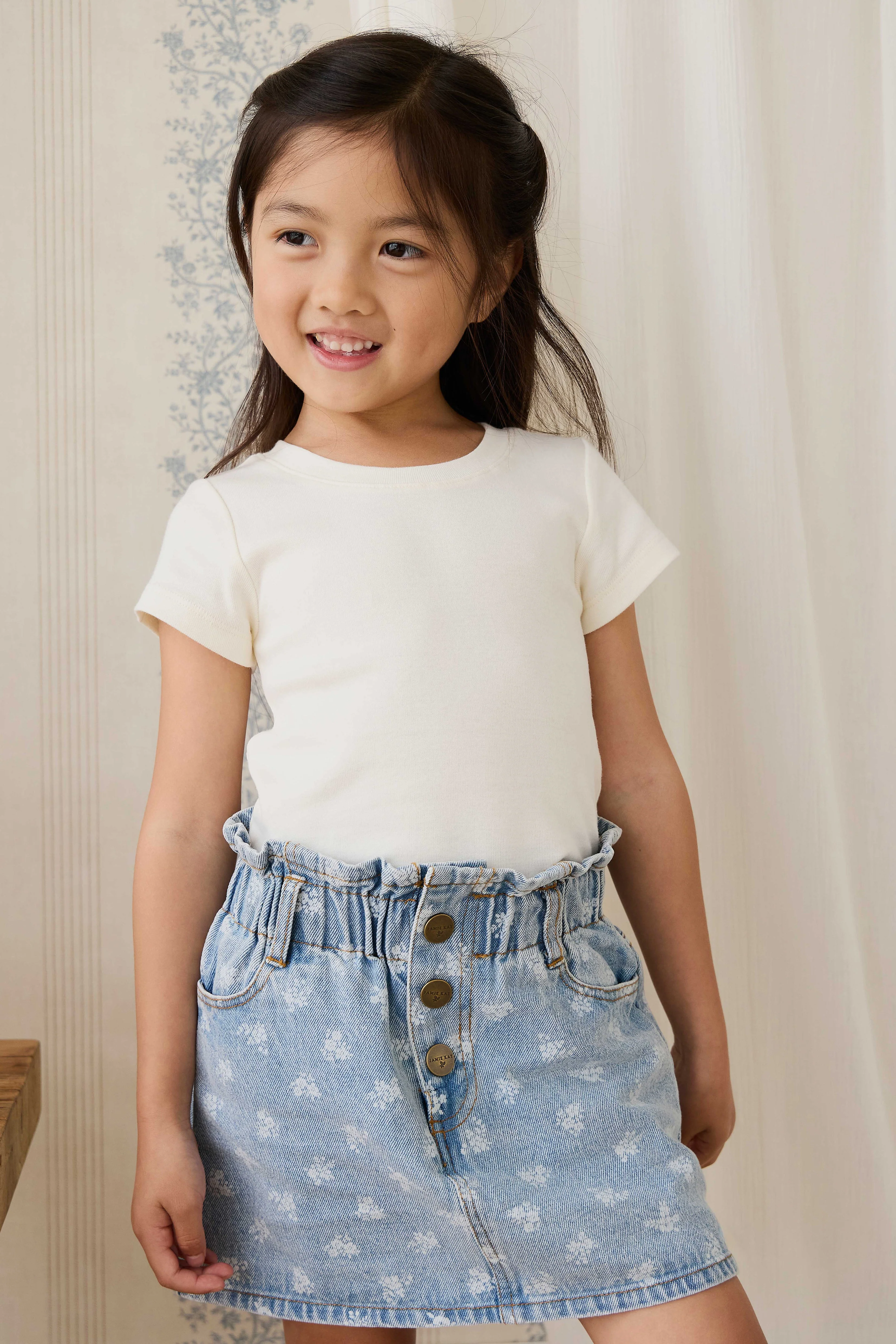 Organic Cotton Rib Helene Tee - Parchment - Image 4