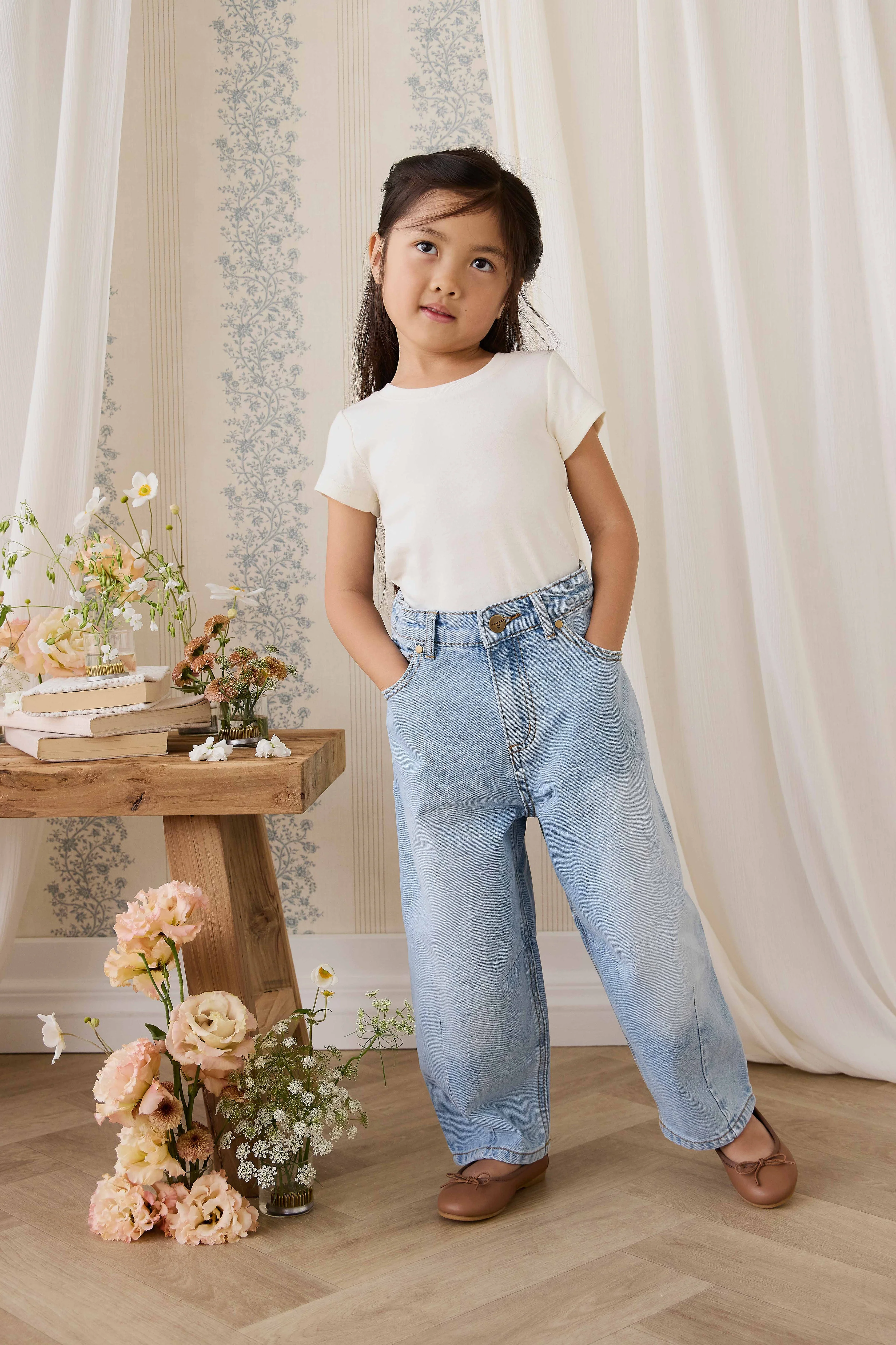 Organic Cotton Rib Helene Tee - Parchment - Image 5