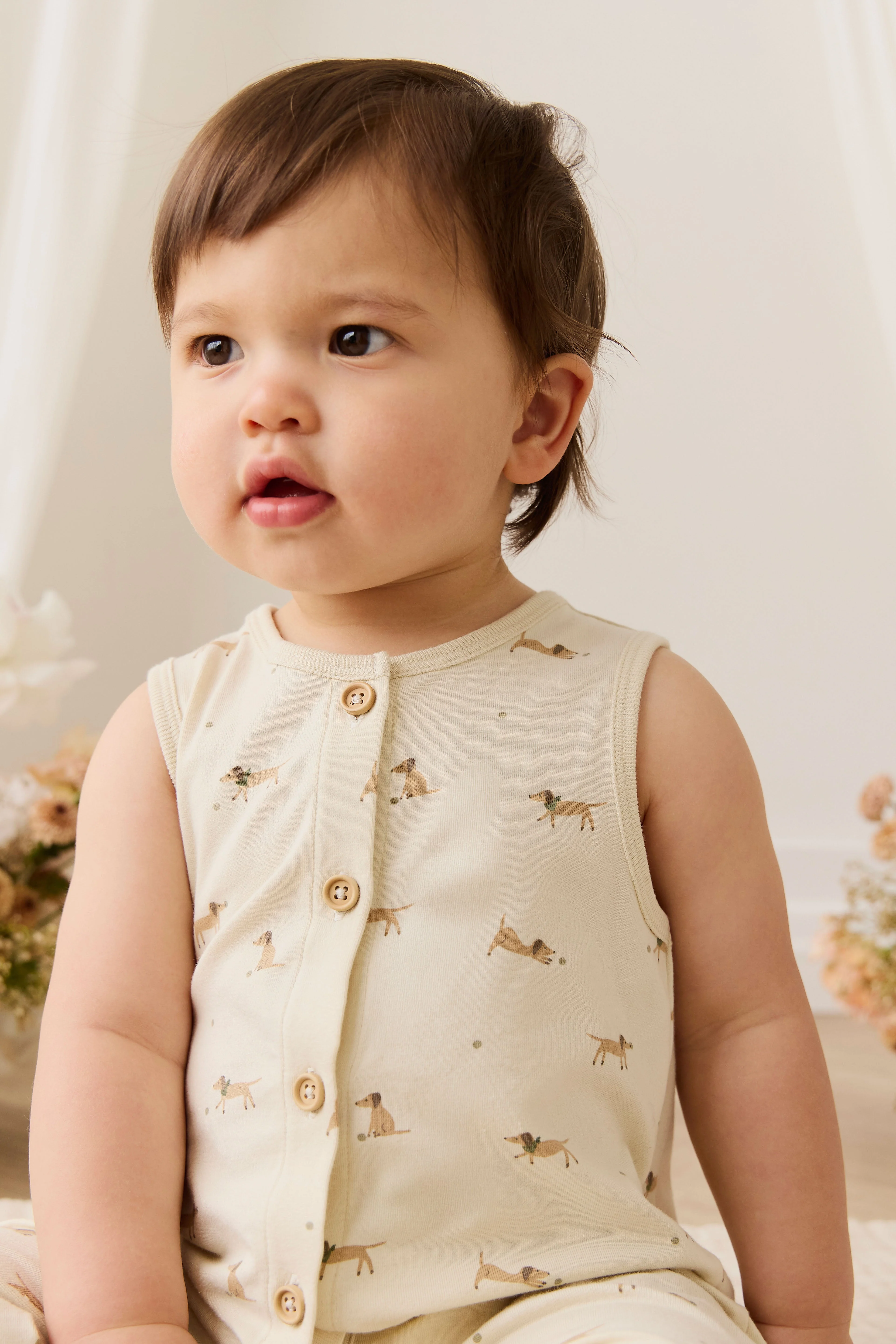 Organic Cotton Rupert Onepiece - Play Ball Cassava - Image 3