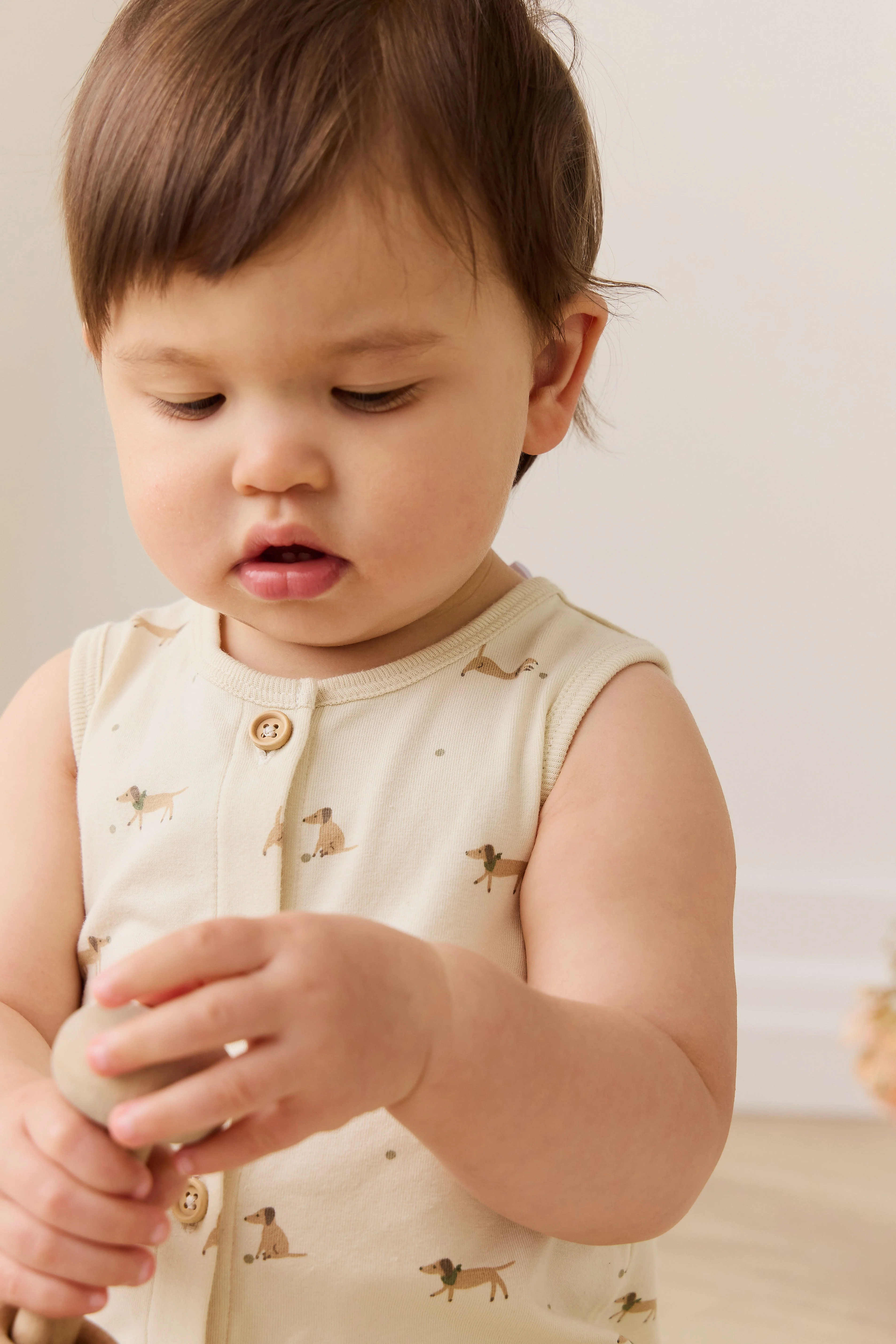Organic Cotton Rupert Onepiece - Play Ball Cassava - Image 4