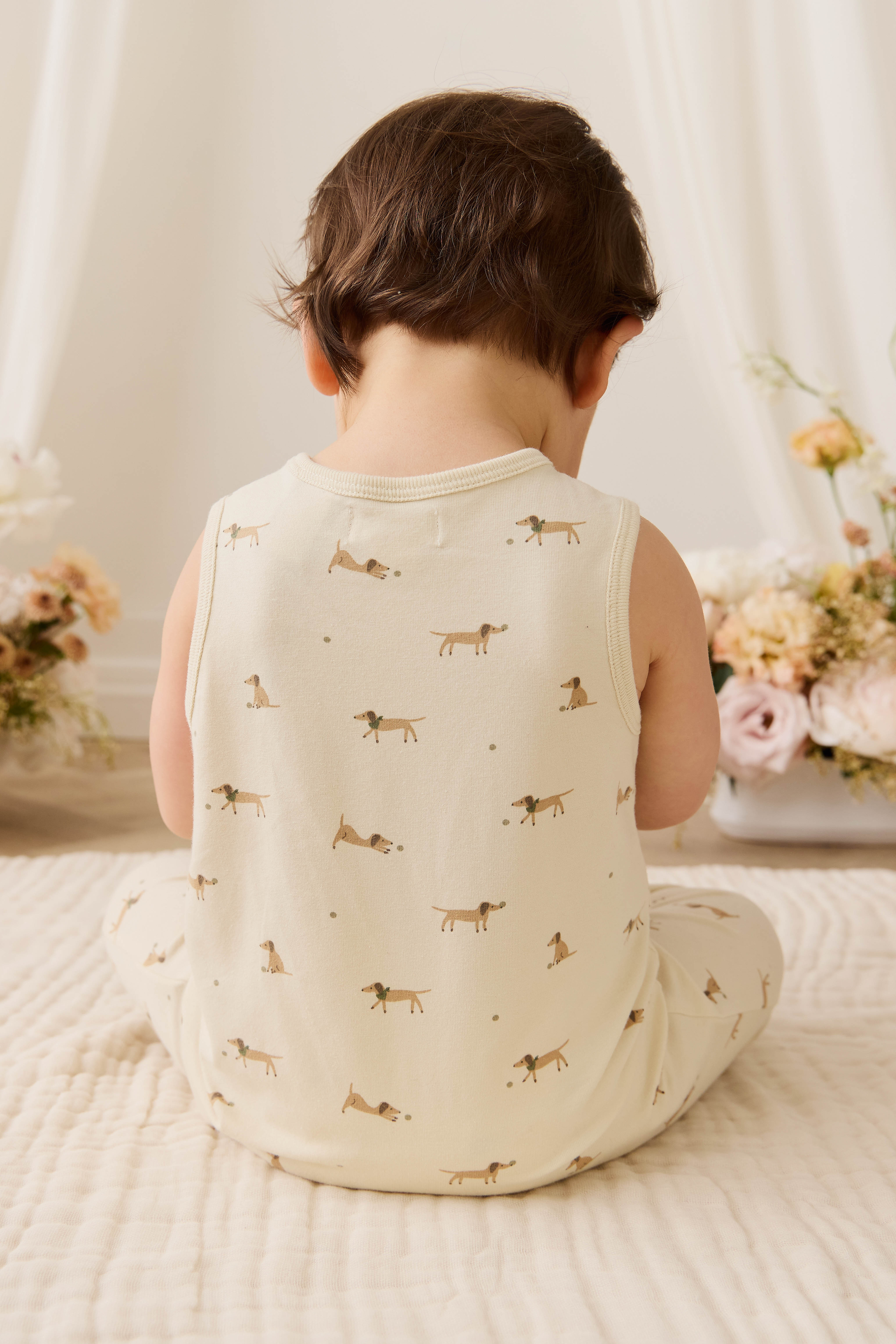 Organic Cotton Rupert Onepiece - Play Ball Cassava - Image 5