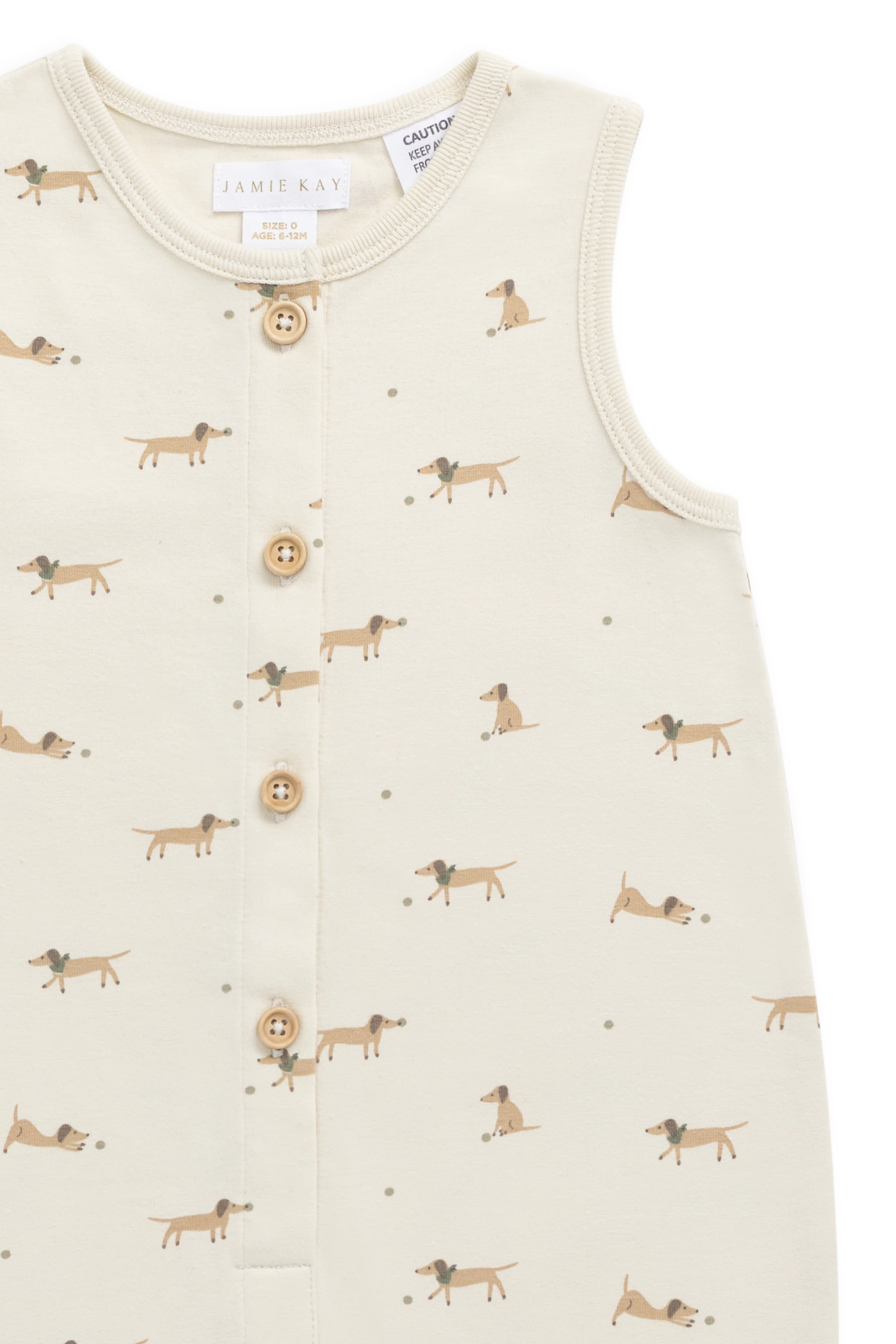 Organic Cotton Rupert Onepiece - Play Ball Cassava - Image 7