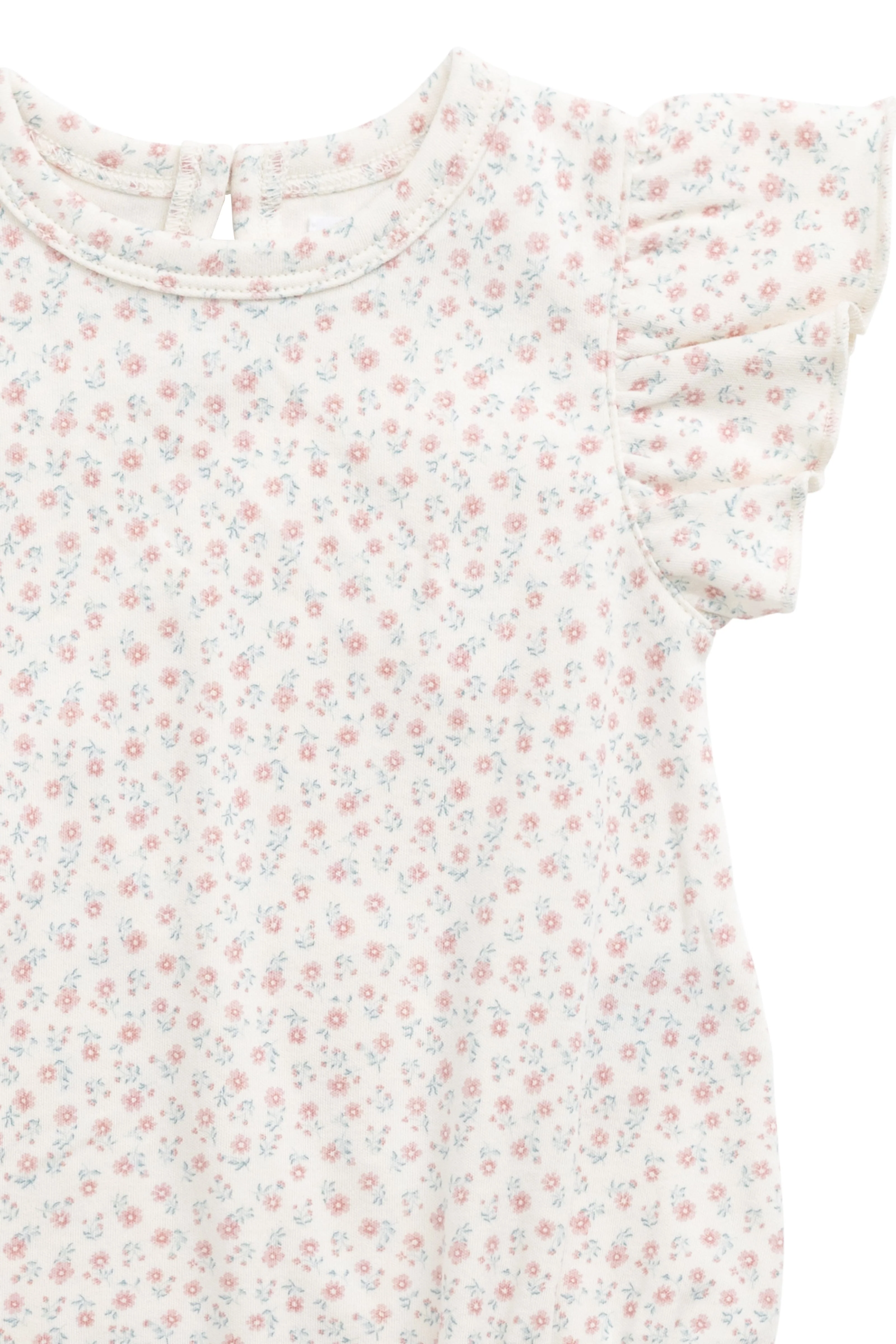 Organic Cotton Sage Onepiece - Posy Garden Pink - Image 2