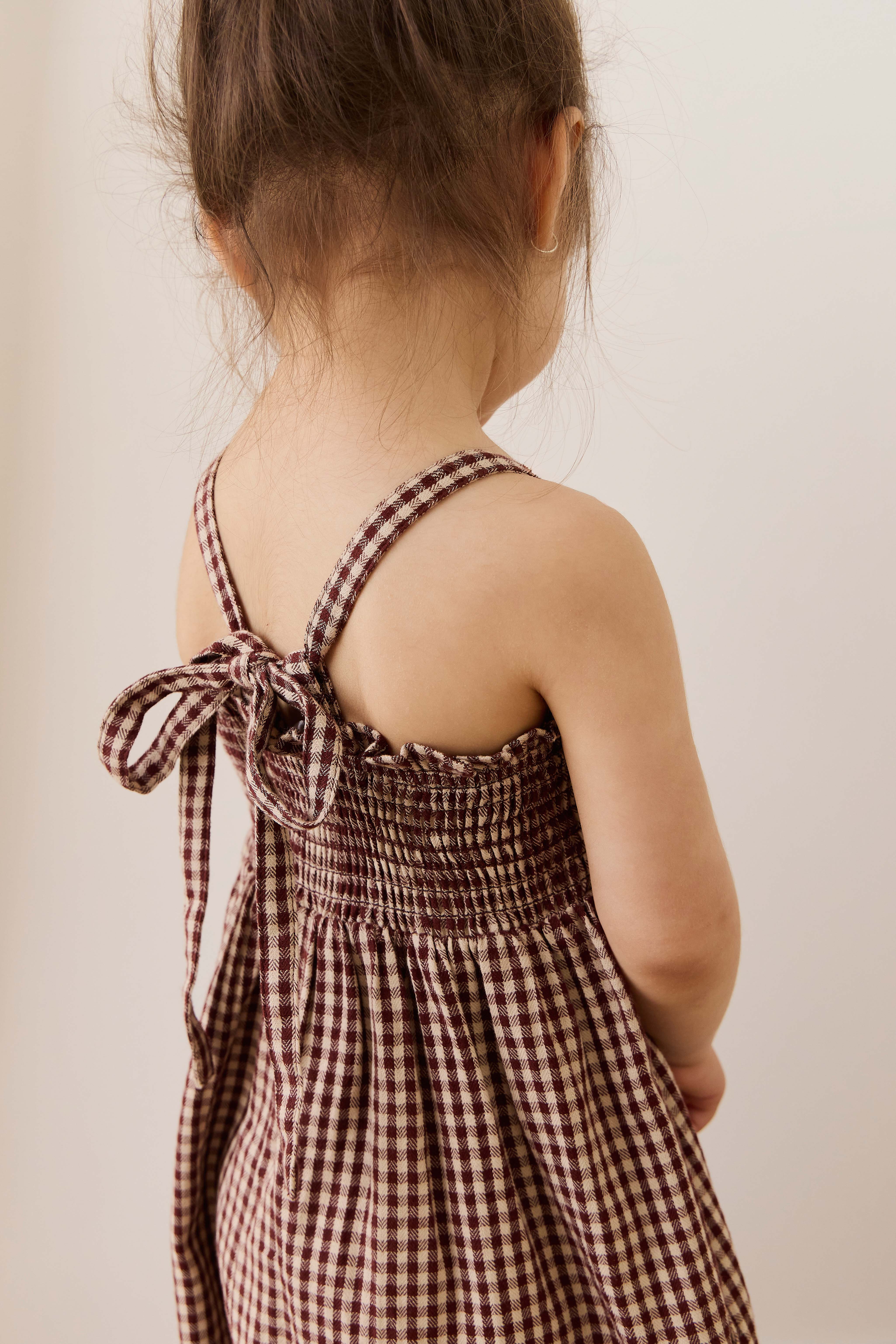 Organic Cotton Solenne Jumpsuit - Cinnamon Gingham - Image 13