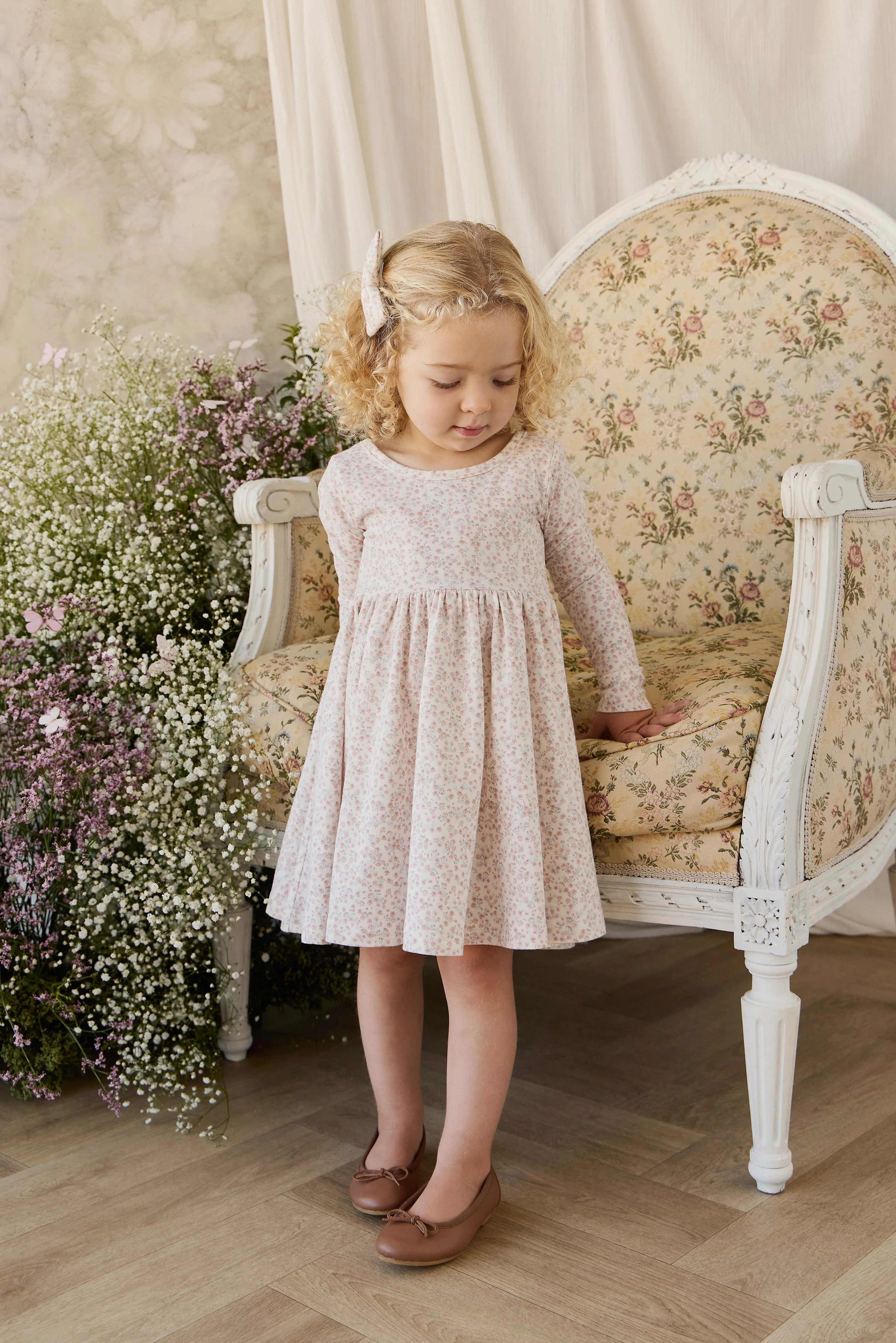 Organic Cotton Tallulah Dress - Posy Milk