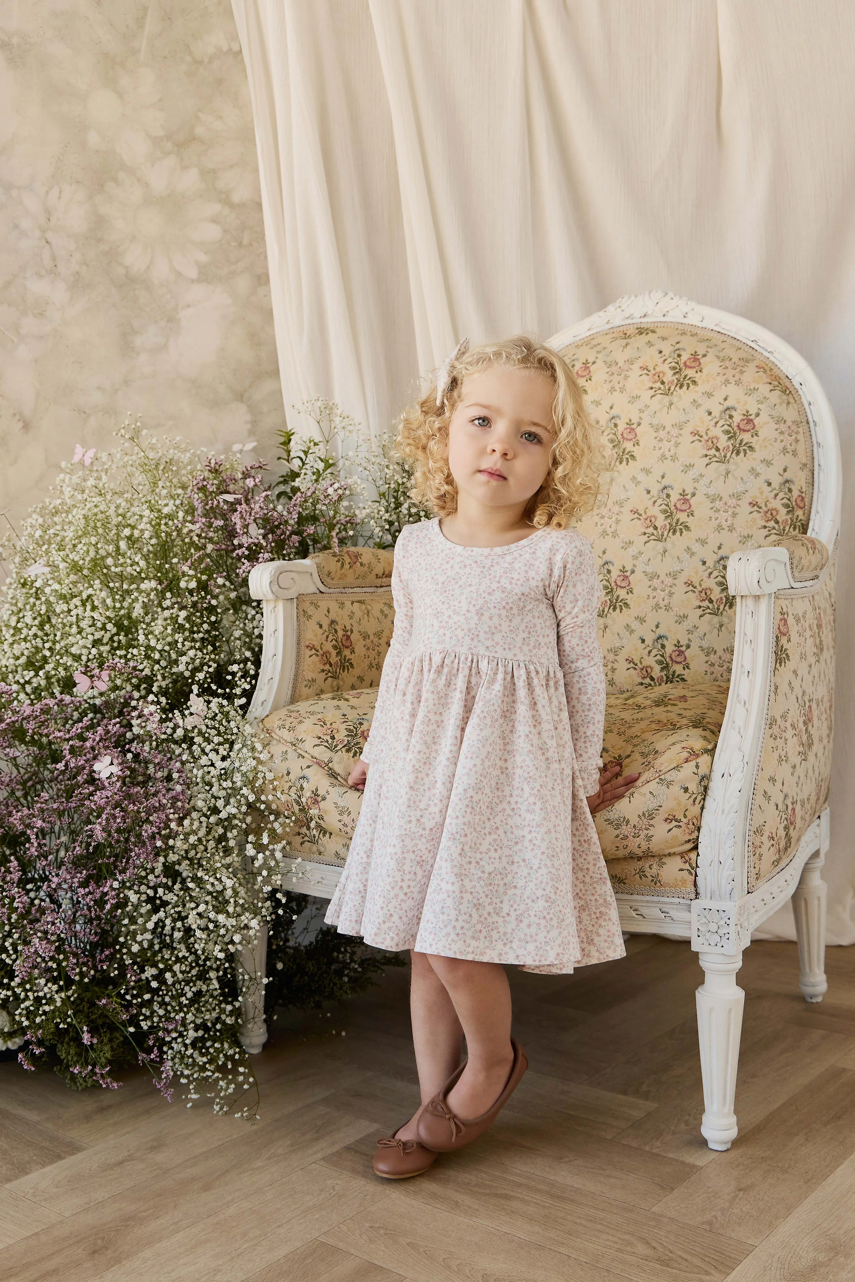 Organic Cotton Tallulah Dress - Posy Milk - Image 4