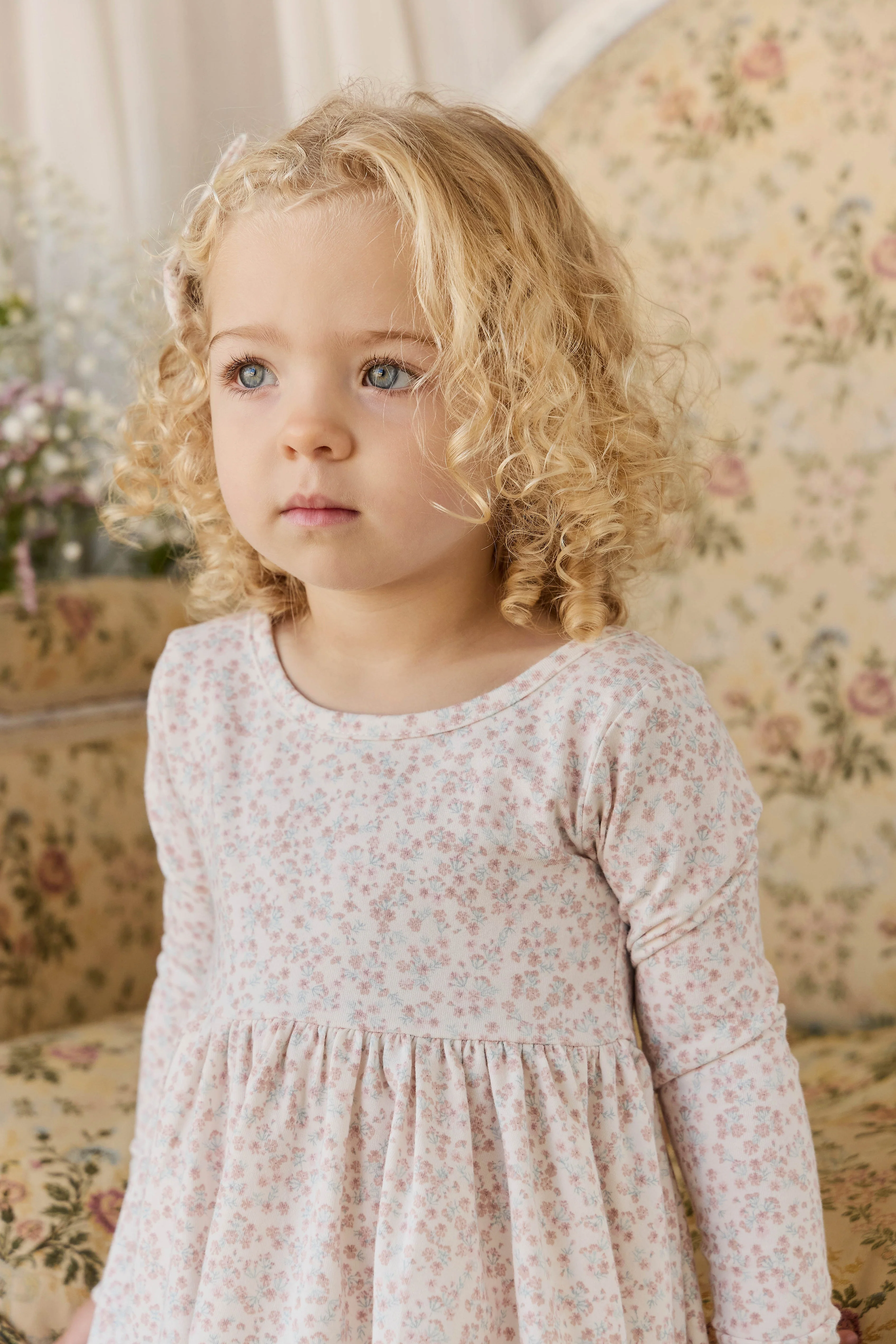 Organic Cotton Tallulah Dress - Posy Milk - Image 6