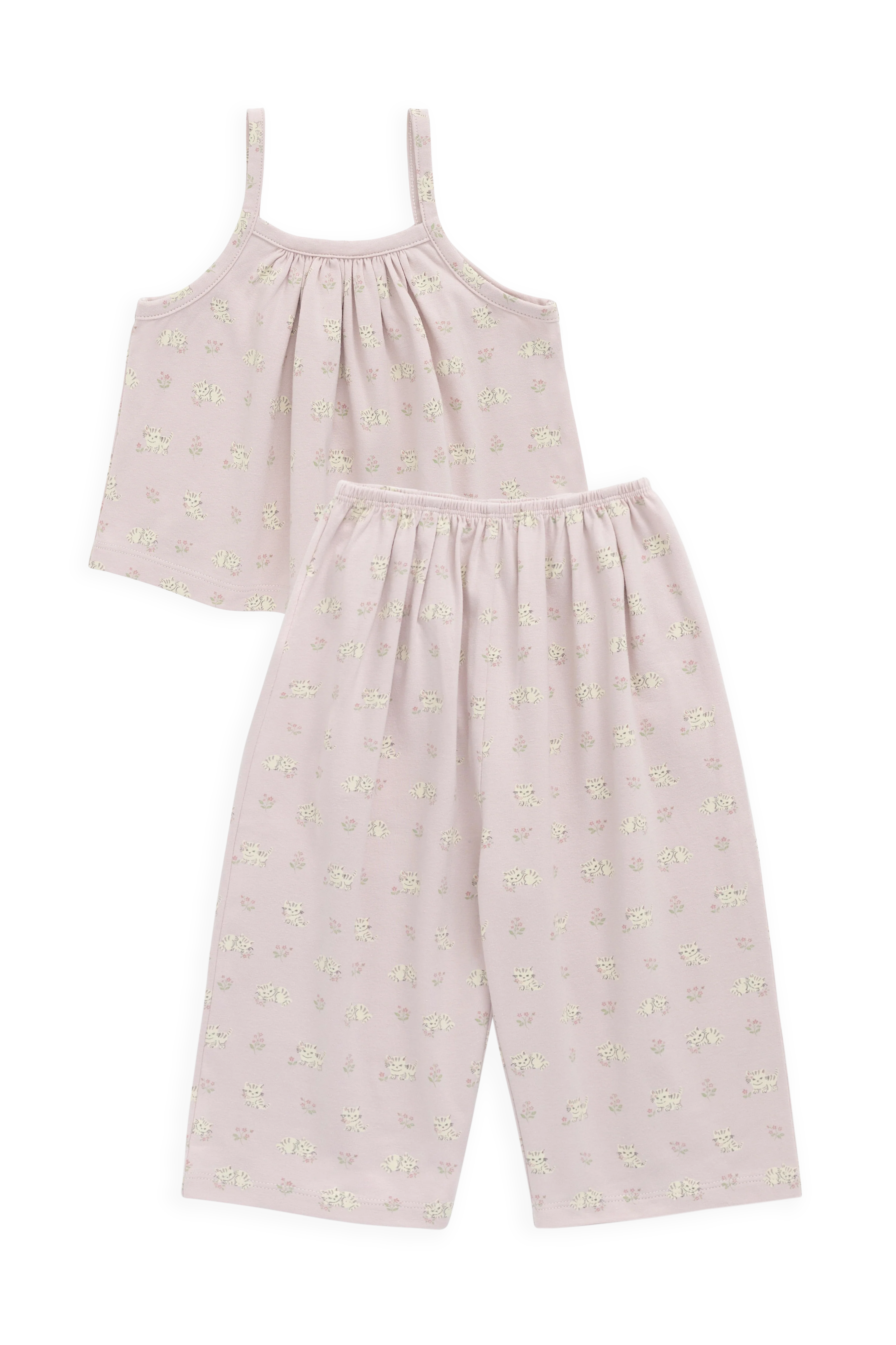 Organic Cotton Viola Pyjama Set - Moon Floral Mauve - Image 2