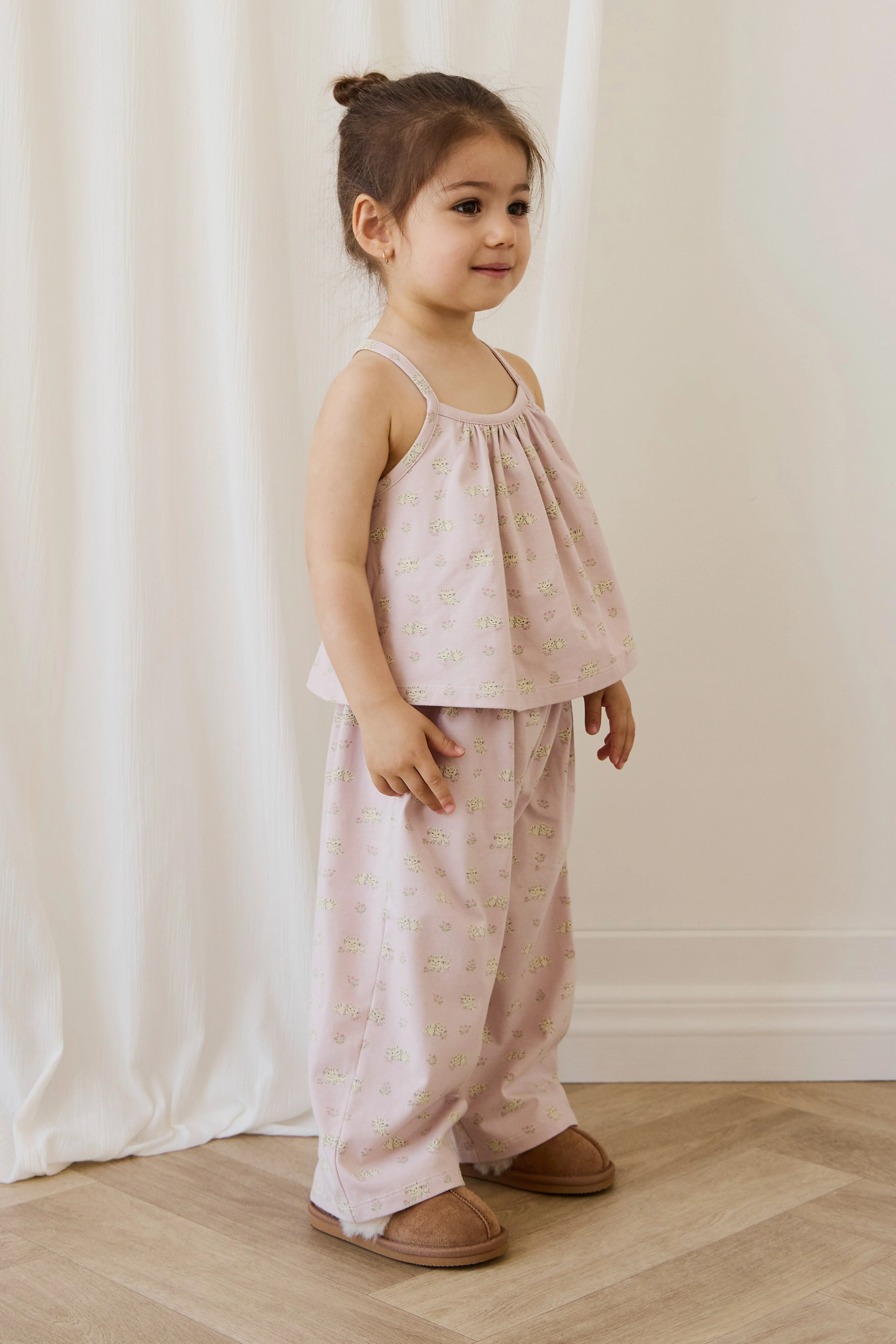 Organic Cotton Viola Pyjama Set - Moon Floral Mauve - Image 3
