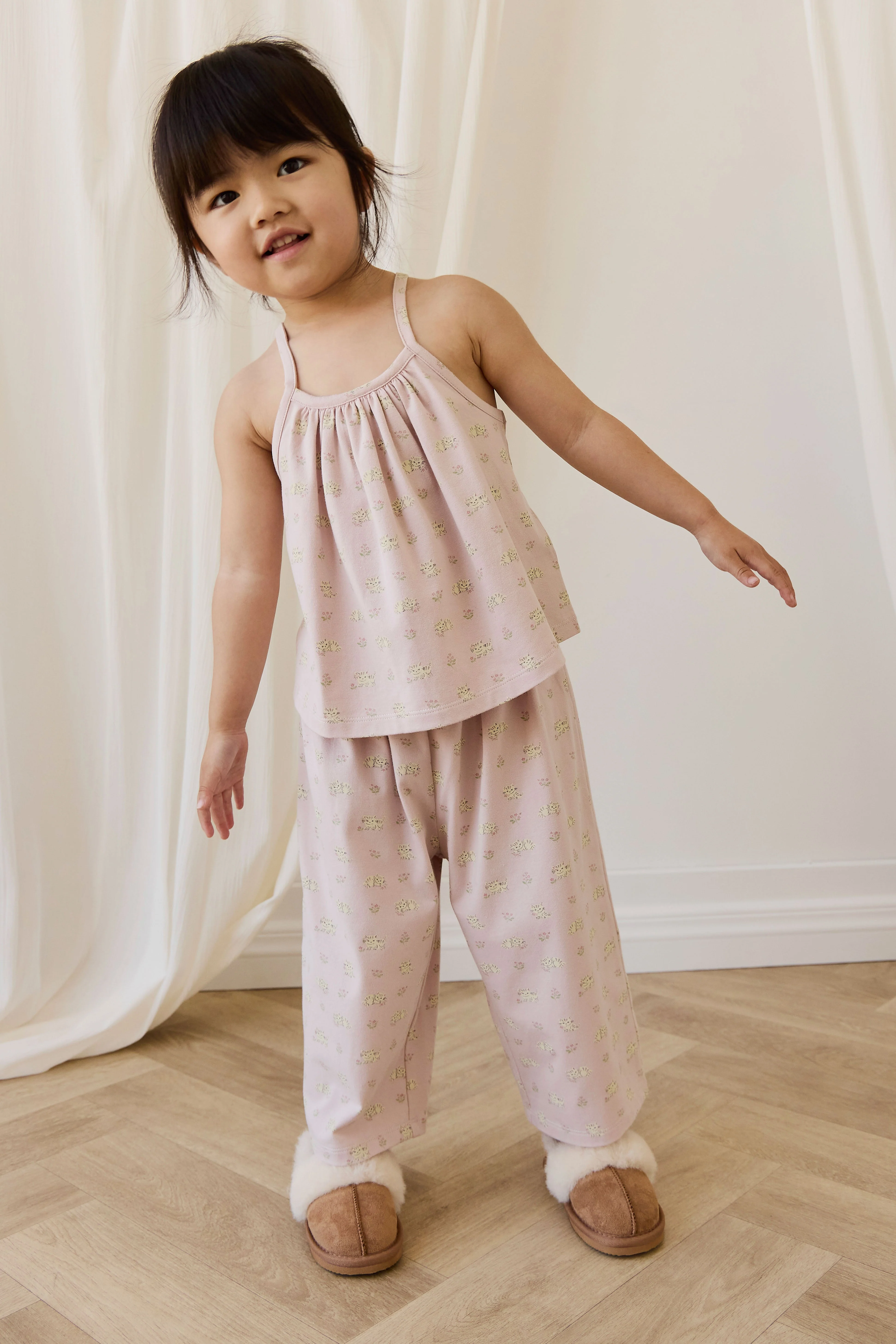 Organic Cotton Viola Pyjama Set - Moon Floral Mauve - Image 7