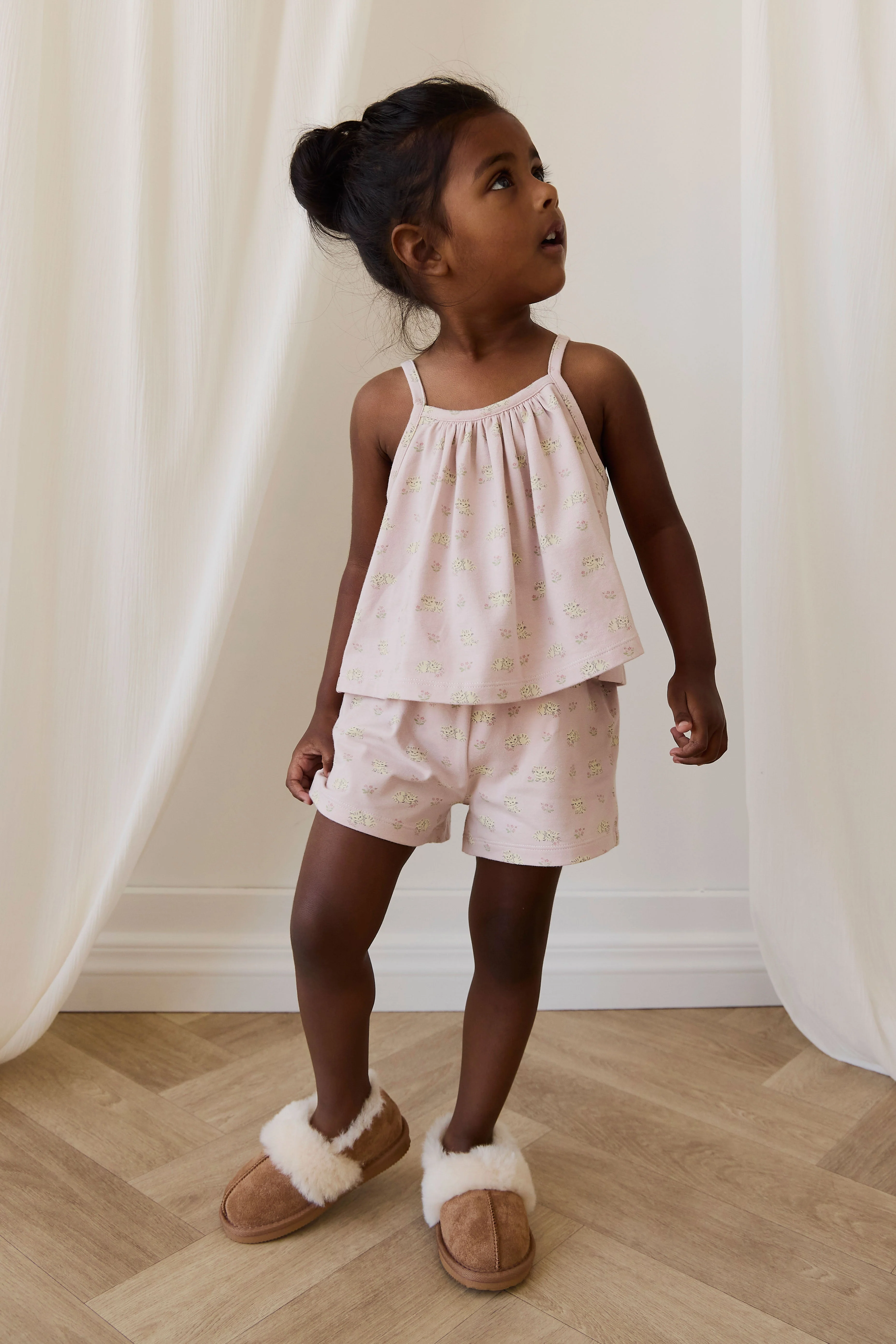 Organic Cotton Winnie Pyjama Set - Moon Floral Mauve - Image 6