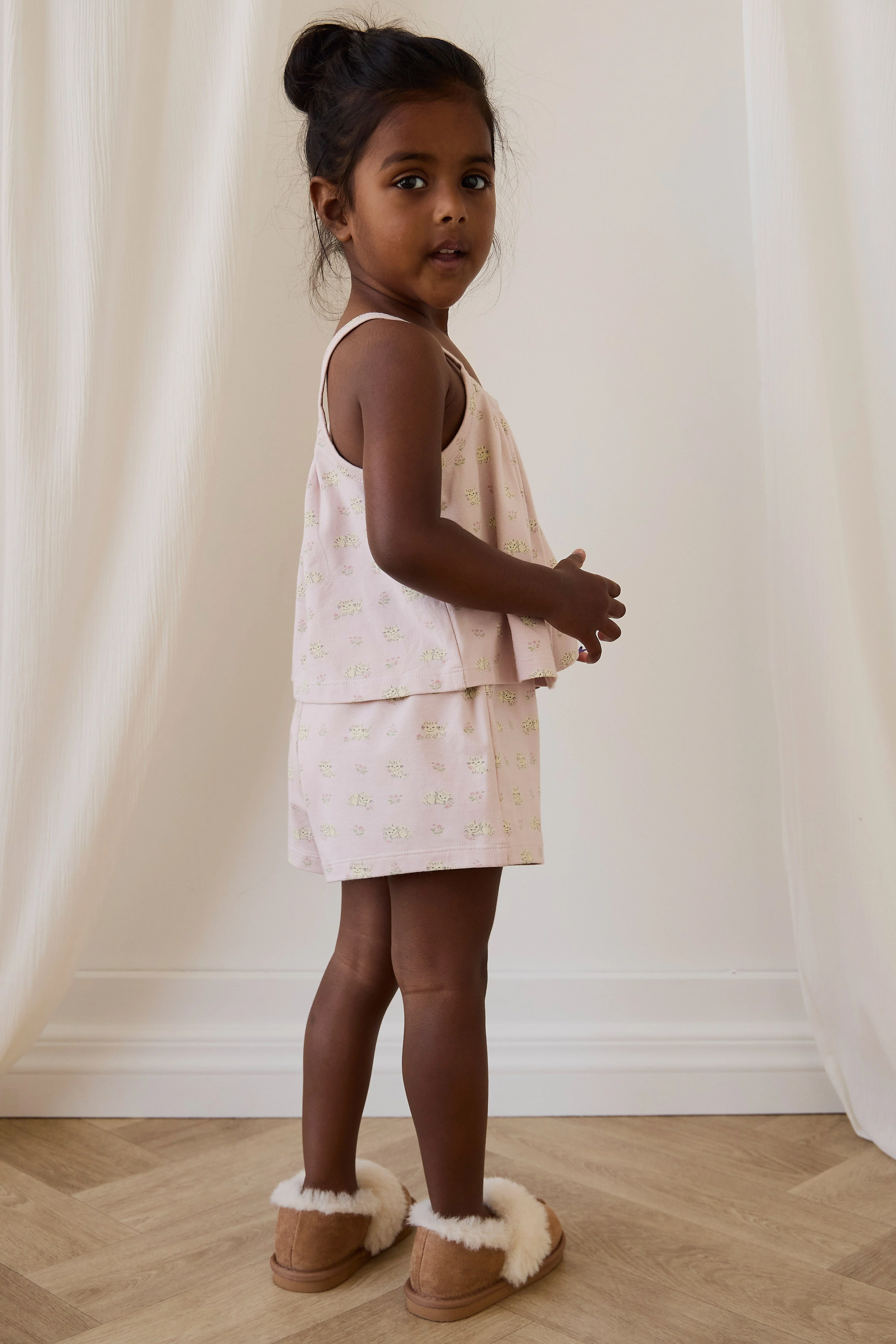 Organic Cotton Winnie Pyjama Set - Moon Floral Mauve - Image 9