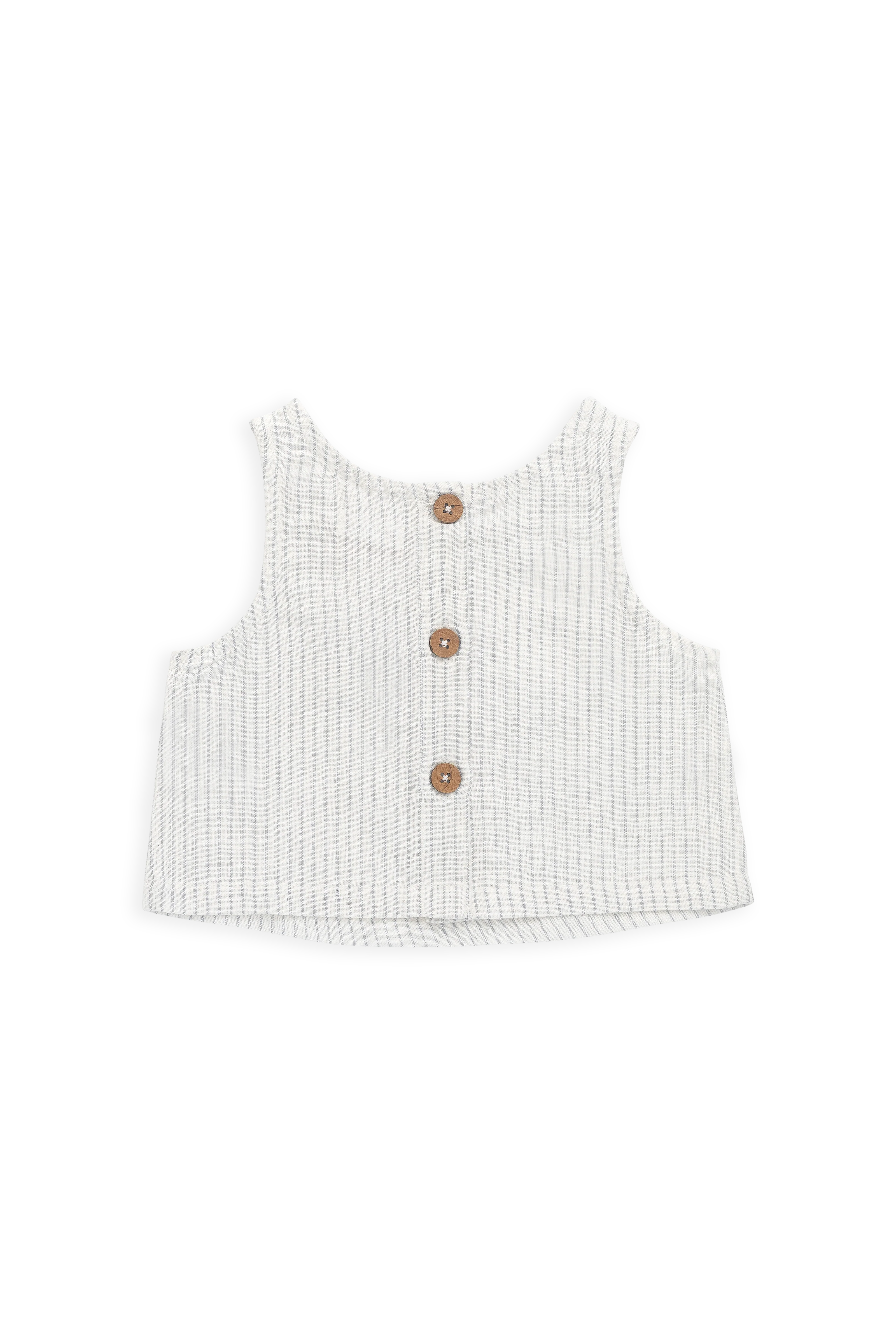 Organic Cotton Winslow Top-Mini Pinstripe Parchment / Dawn - Image 2