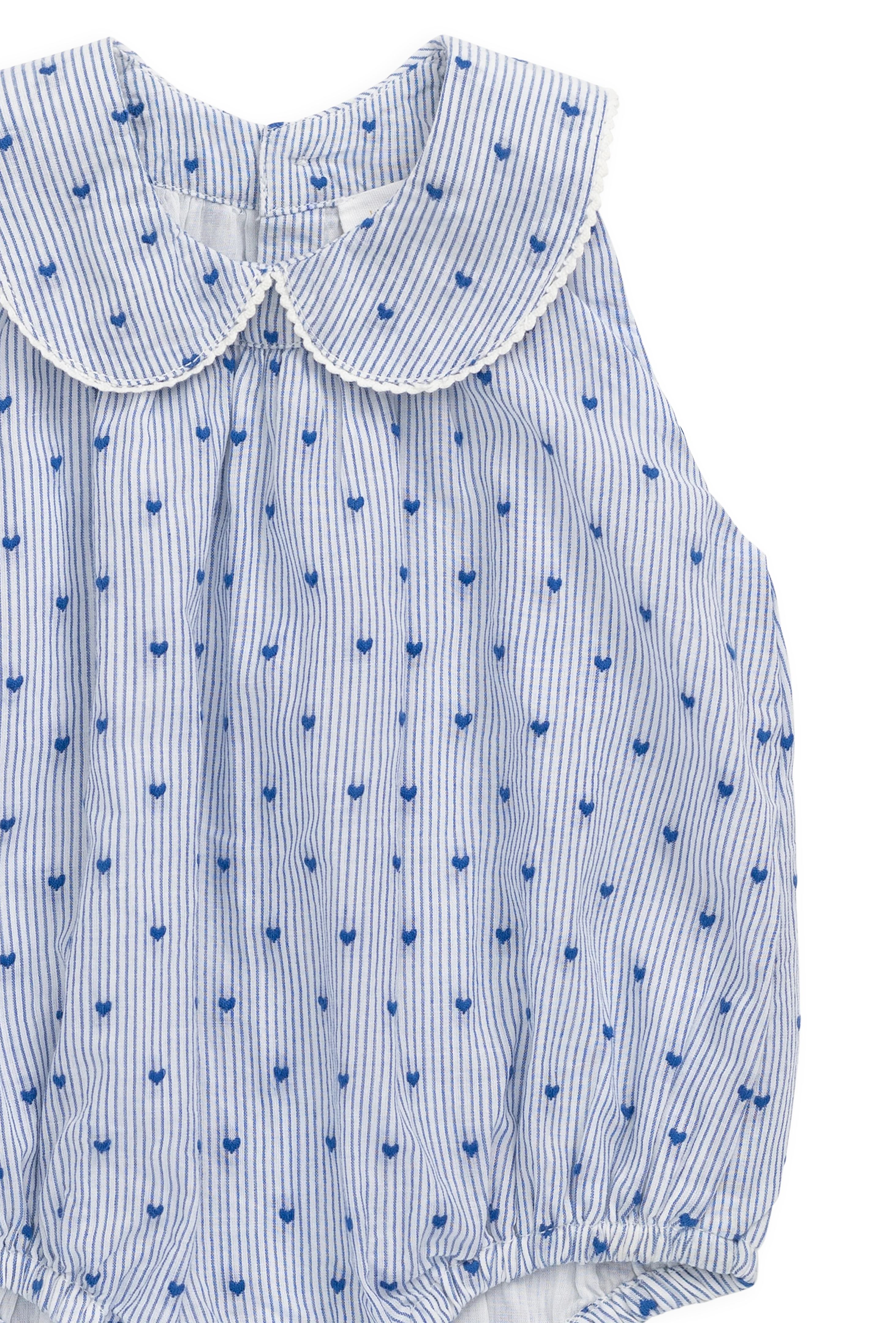 Organic Cotton Wisteria Playsuit - Mon Amour Stripe Indigo - Image 12