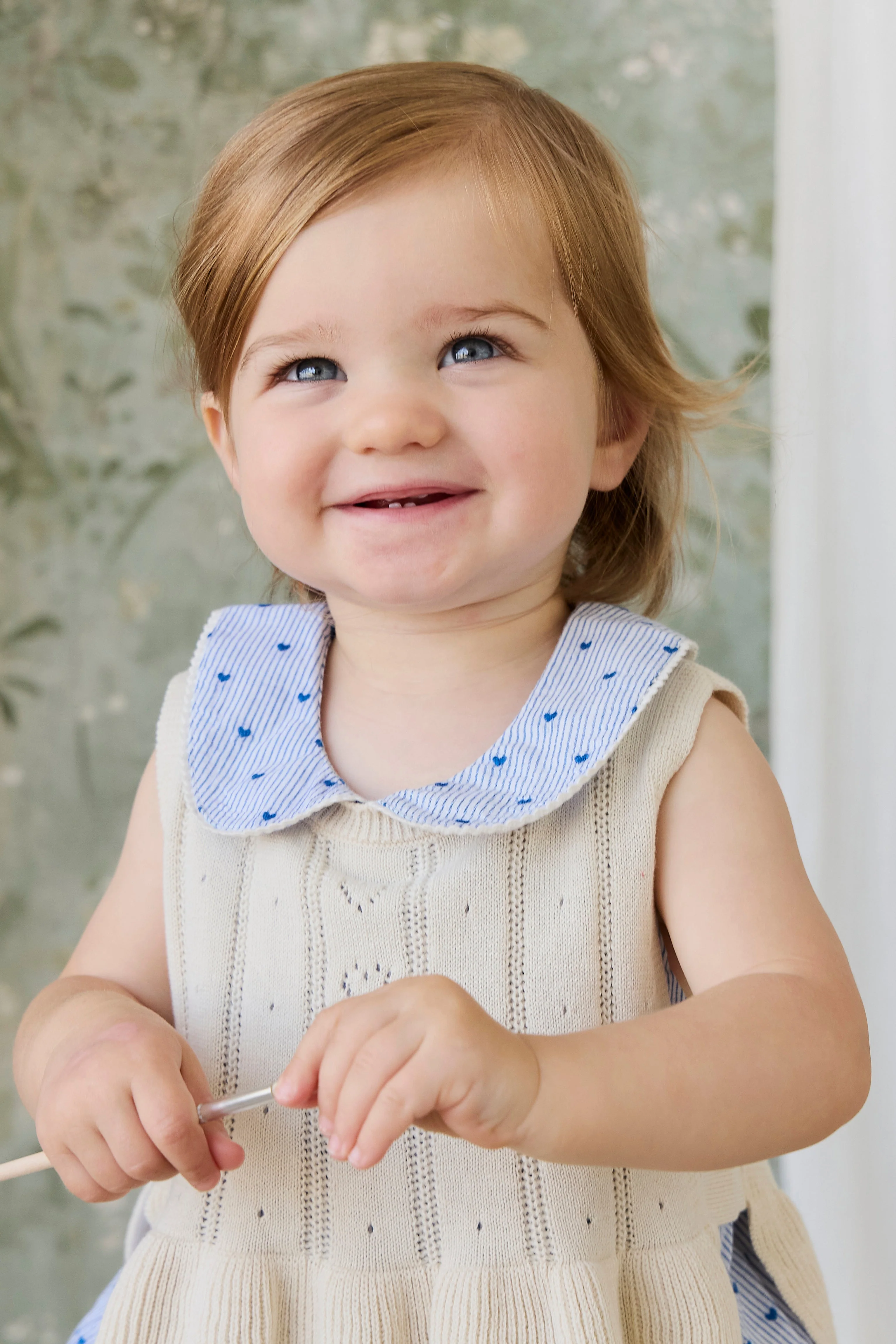 Organic Cotton Wisteria Playsuit - Mon Amour Stripe Indigo - Image 7