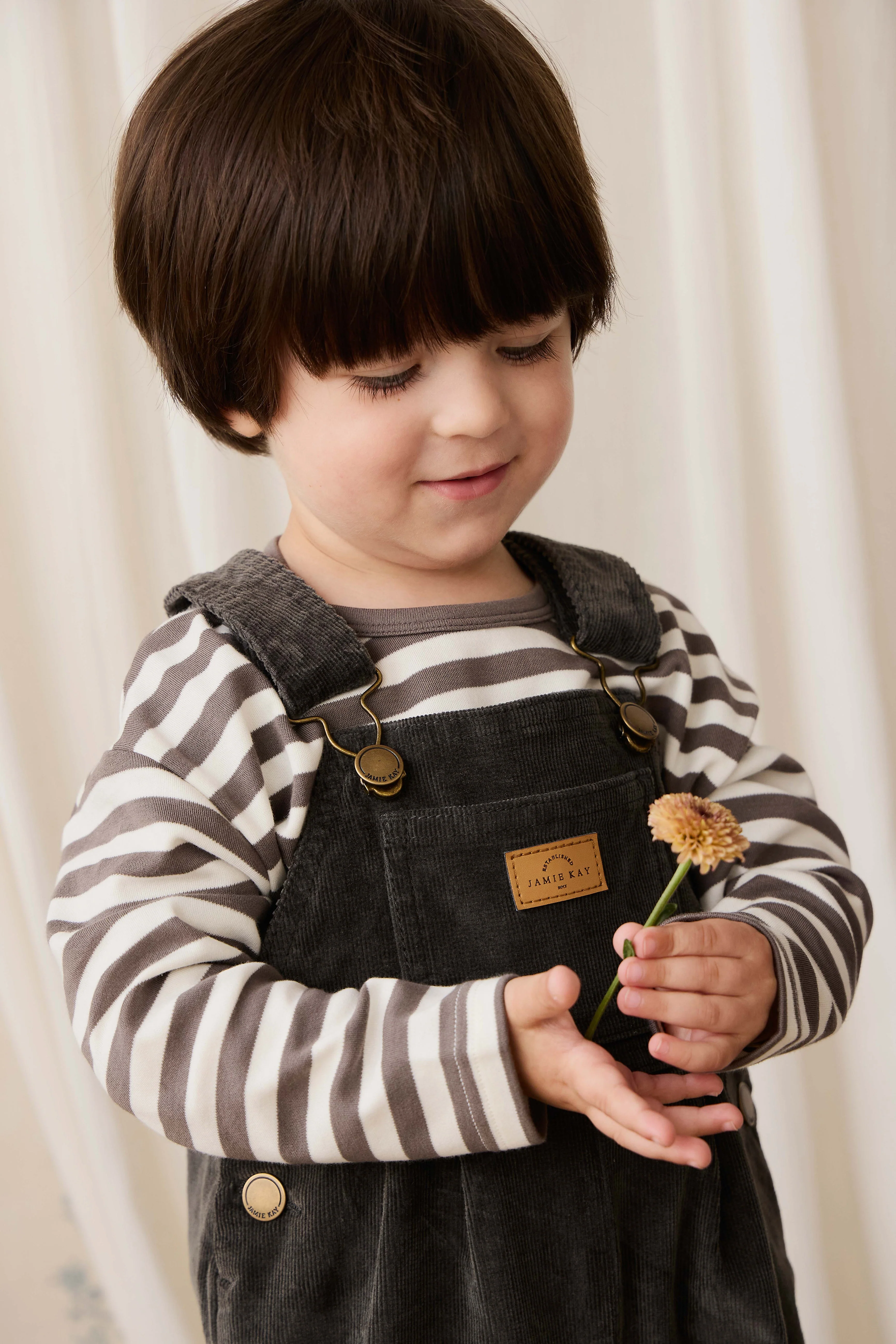 Pima Cotton Arnold Long Sleeve Top - Essential Stripe Raku/Cloud - Image 7