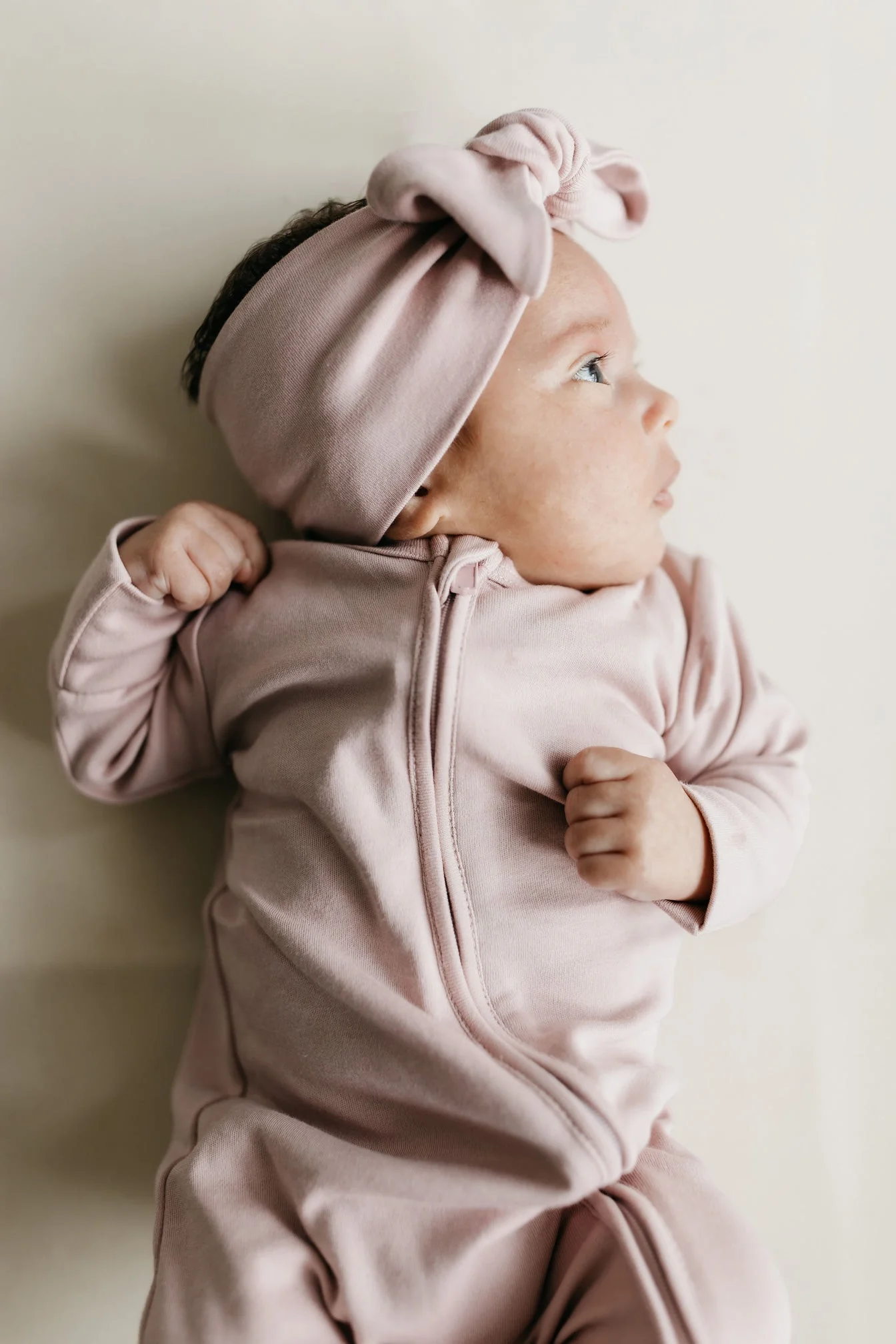 Pima Cotton Headband - Powder Pink - Image 2