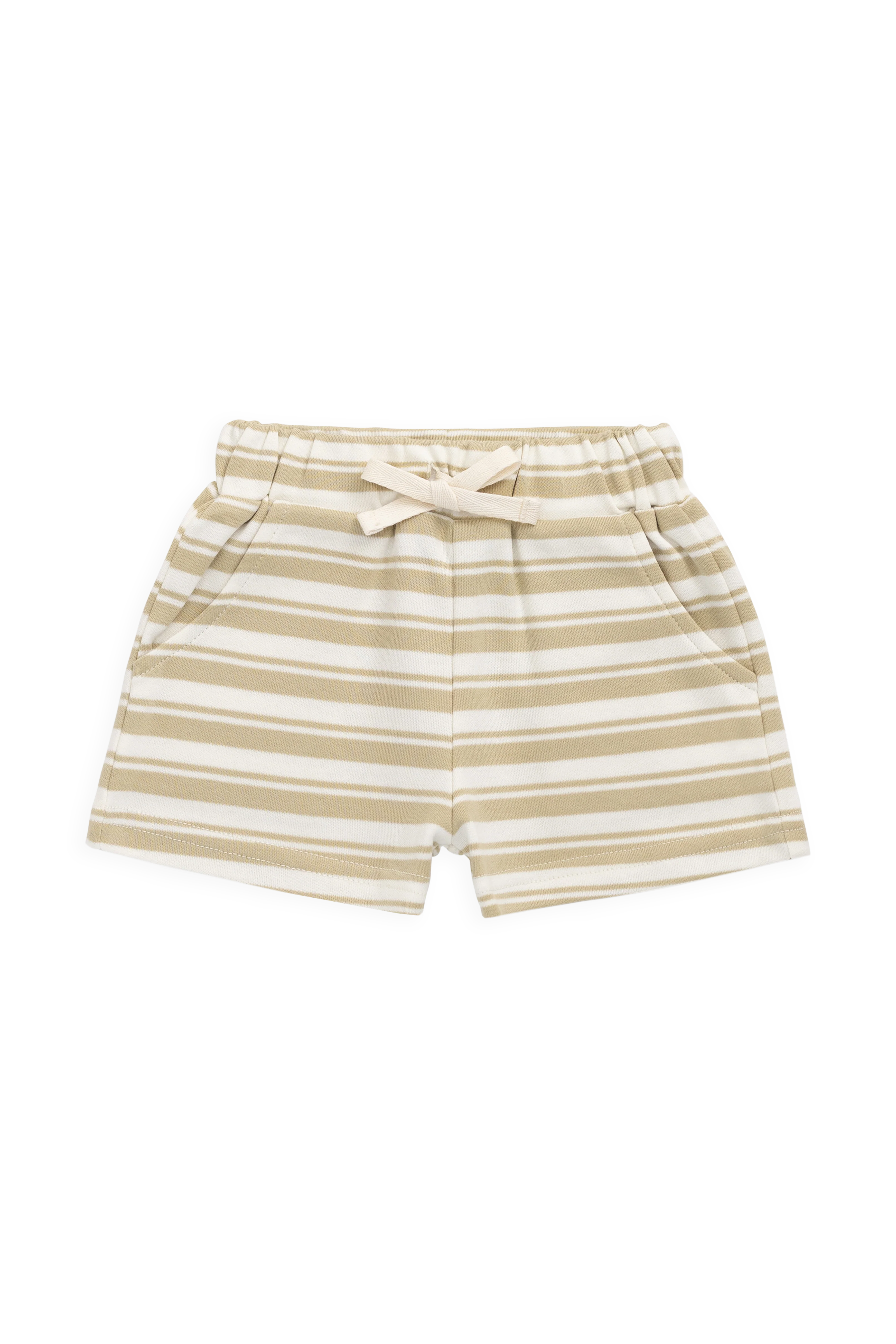 Pima Cotton Wesley Short - Double Stripe Hay/Cloud - Image 2