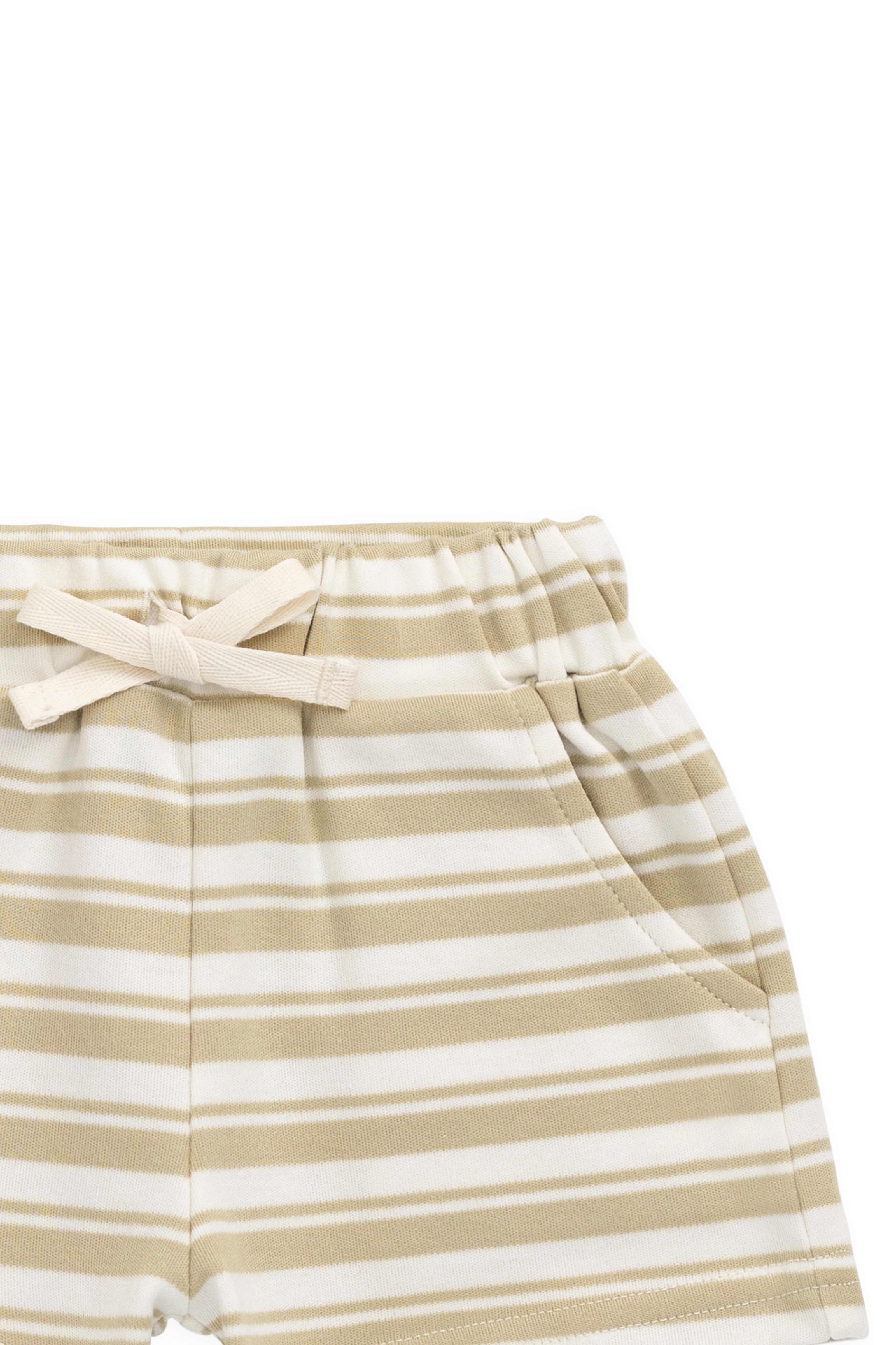 Pima Cotton Wesley Short - Double Stripe Hay/Cloud - Image 4