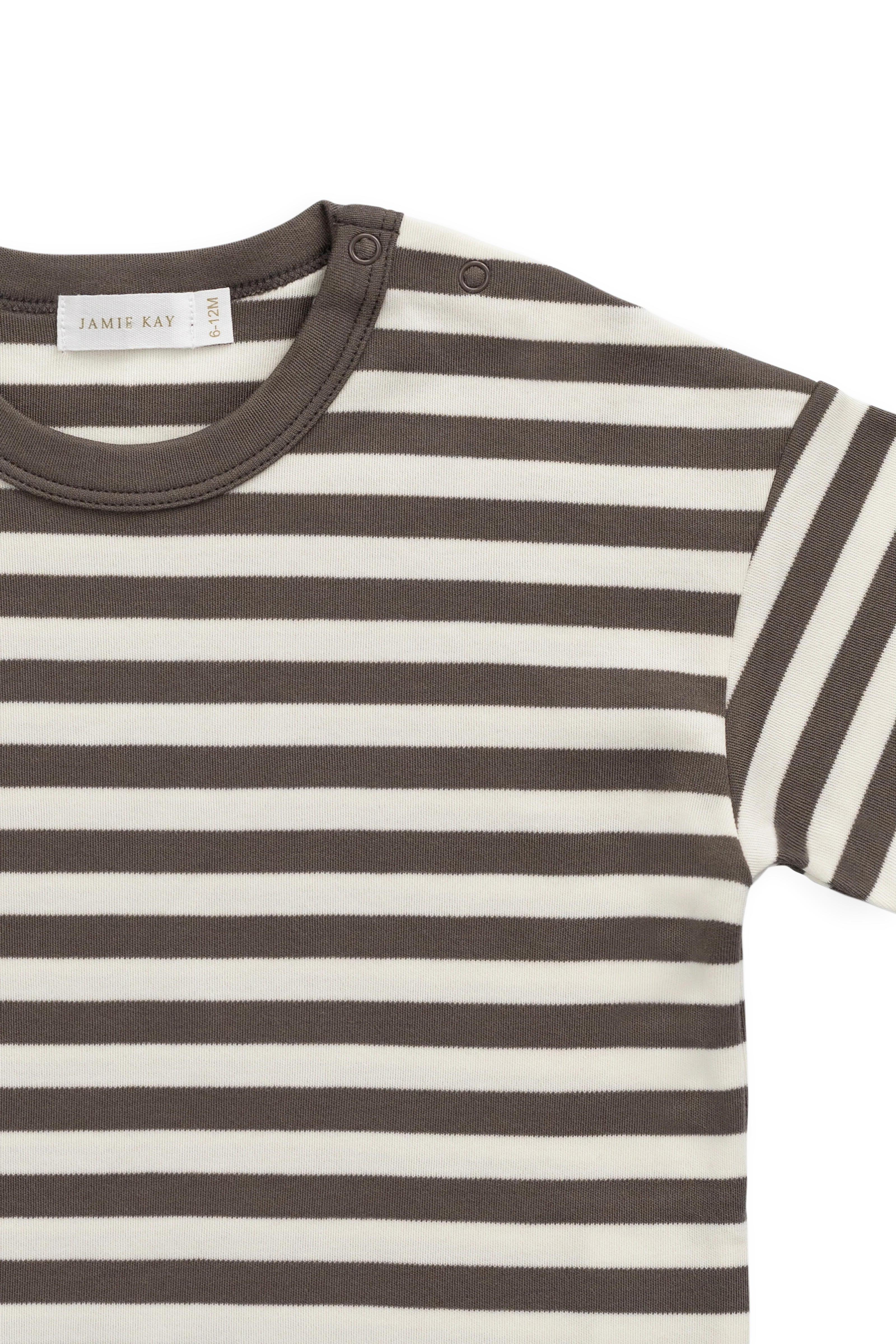 Pima Cotton Wesley Tee - Essential Stripe Raku/Cloud - Image 2