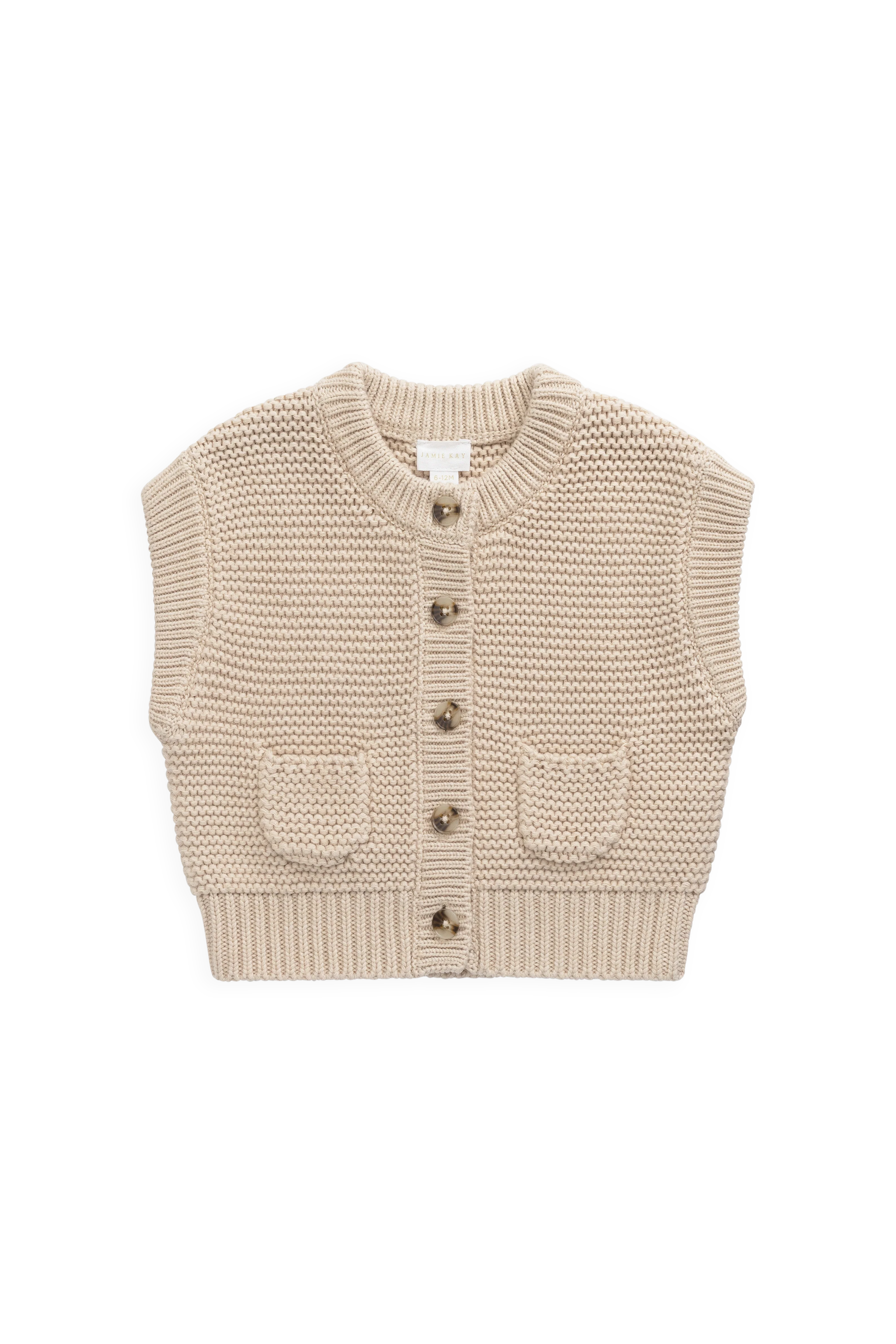 Rome Knit Vest - Oat Marle - Image 2